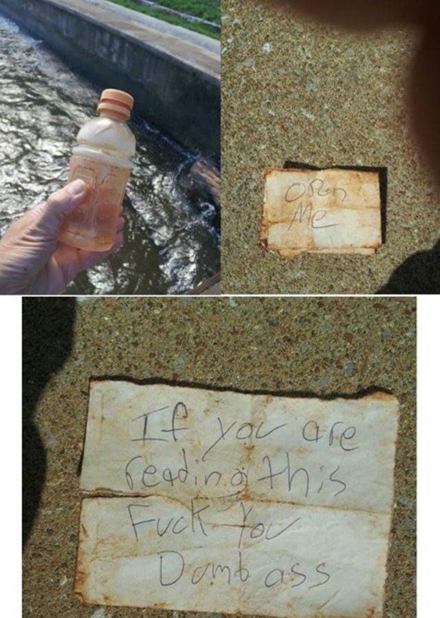 When you find a message in a bottle.