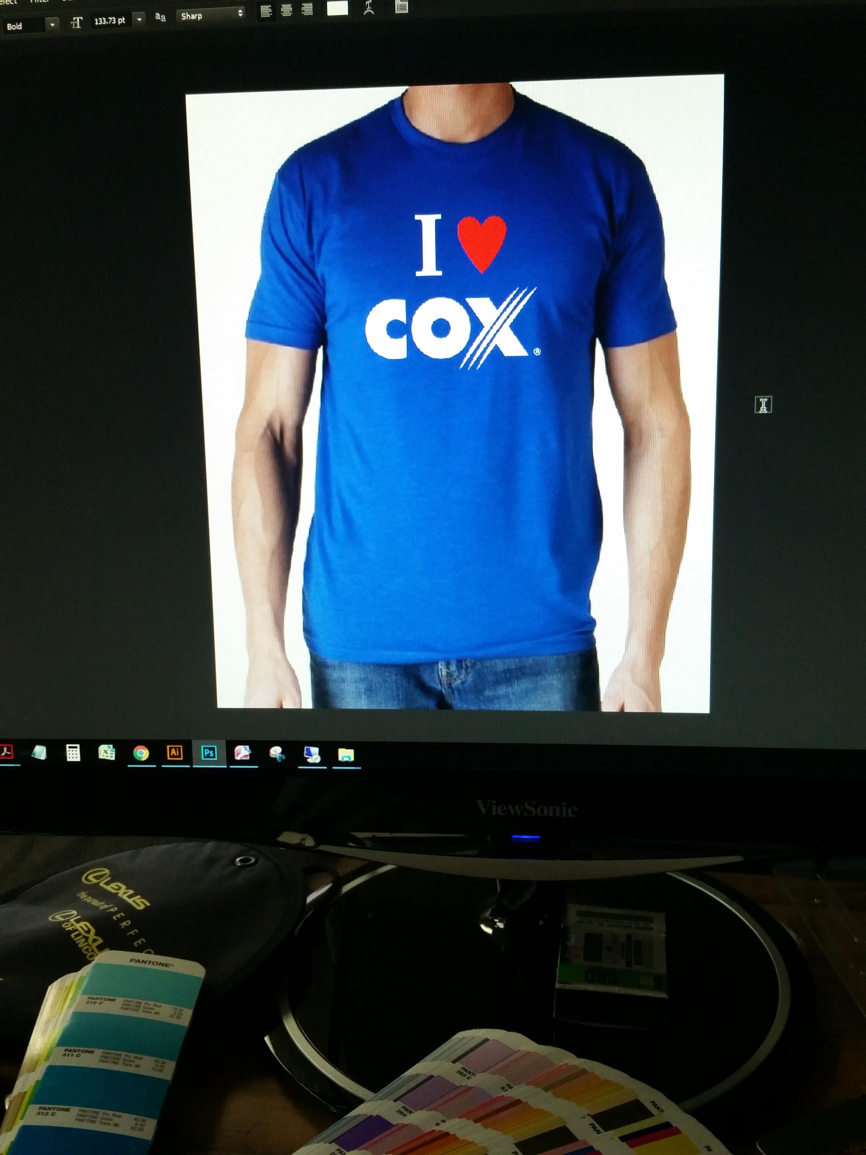 A Local Cox Cable installer contractor ordered some shirts for his employees.. Owners main language is not english..i will laugh when his guys come pick them up tomorrow...