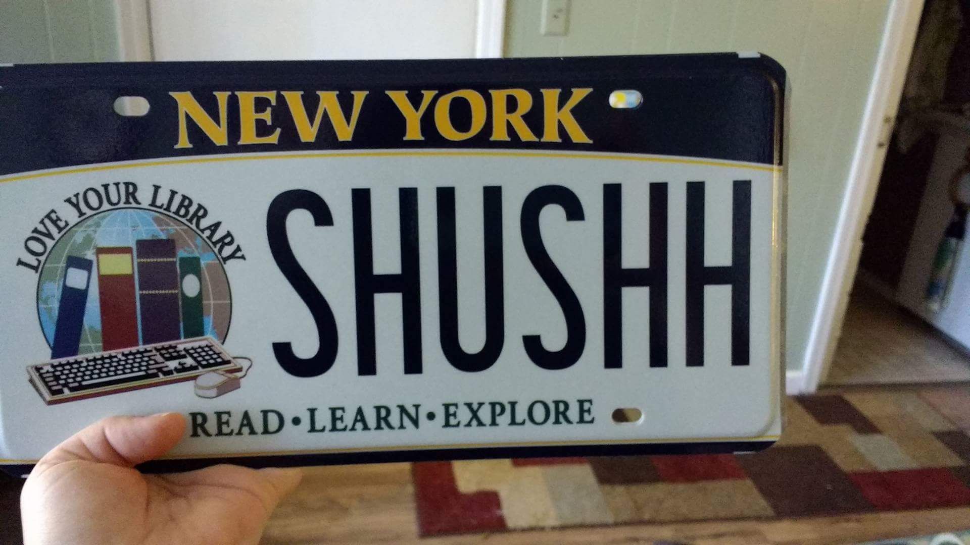 My wife, the librarian, received her new vanity plates yesterday.