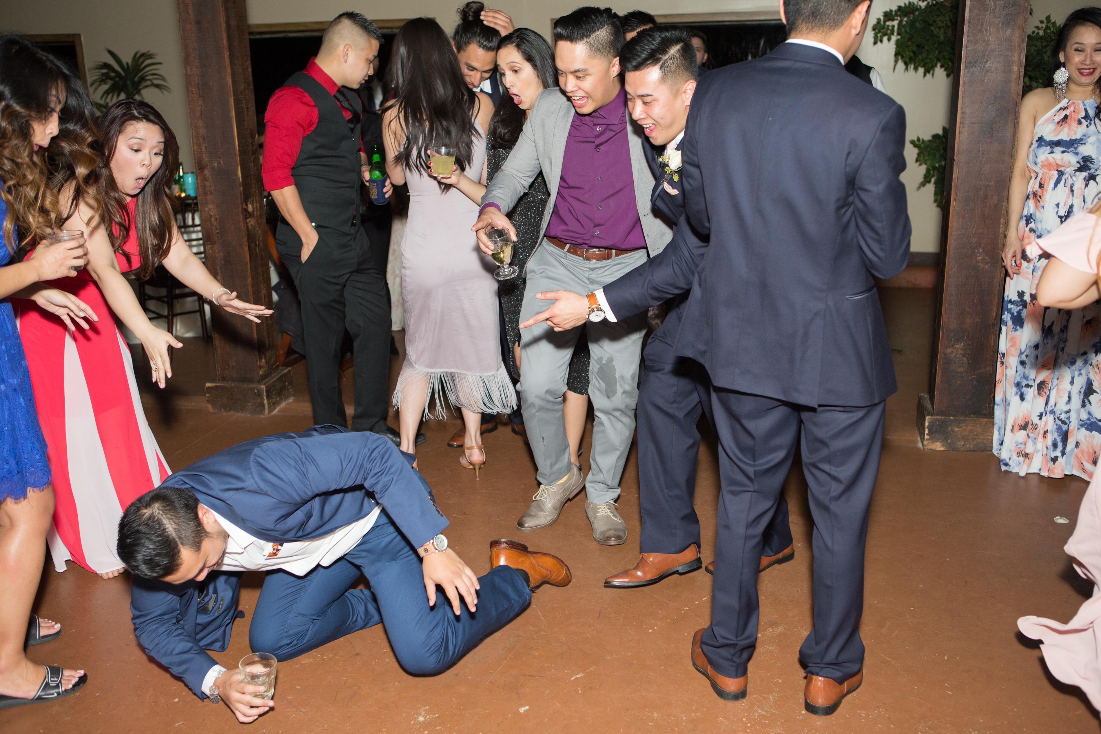 You can tell who my real close friends are by their facial reactions as I fell on the dance floor.
