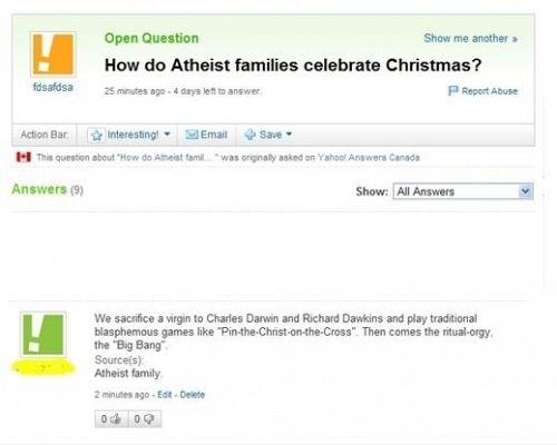 A typical atheist christmas celebration
