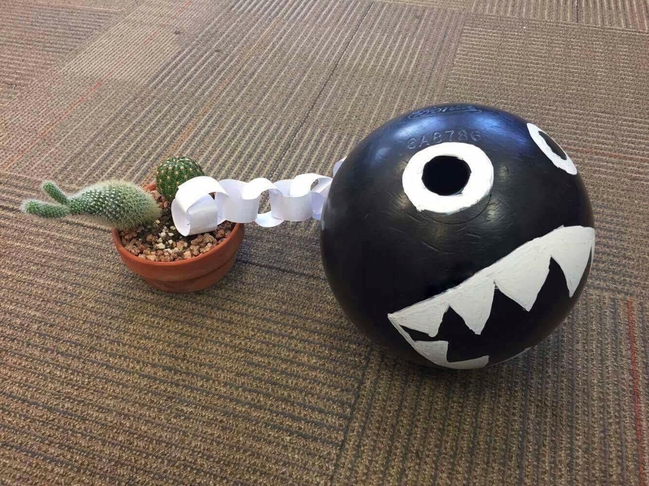 We keep finding new things to do with the office bowling ball.