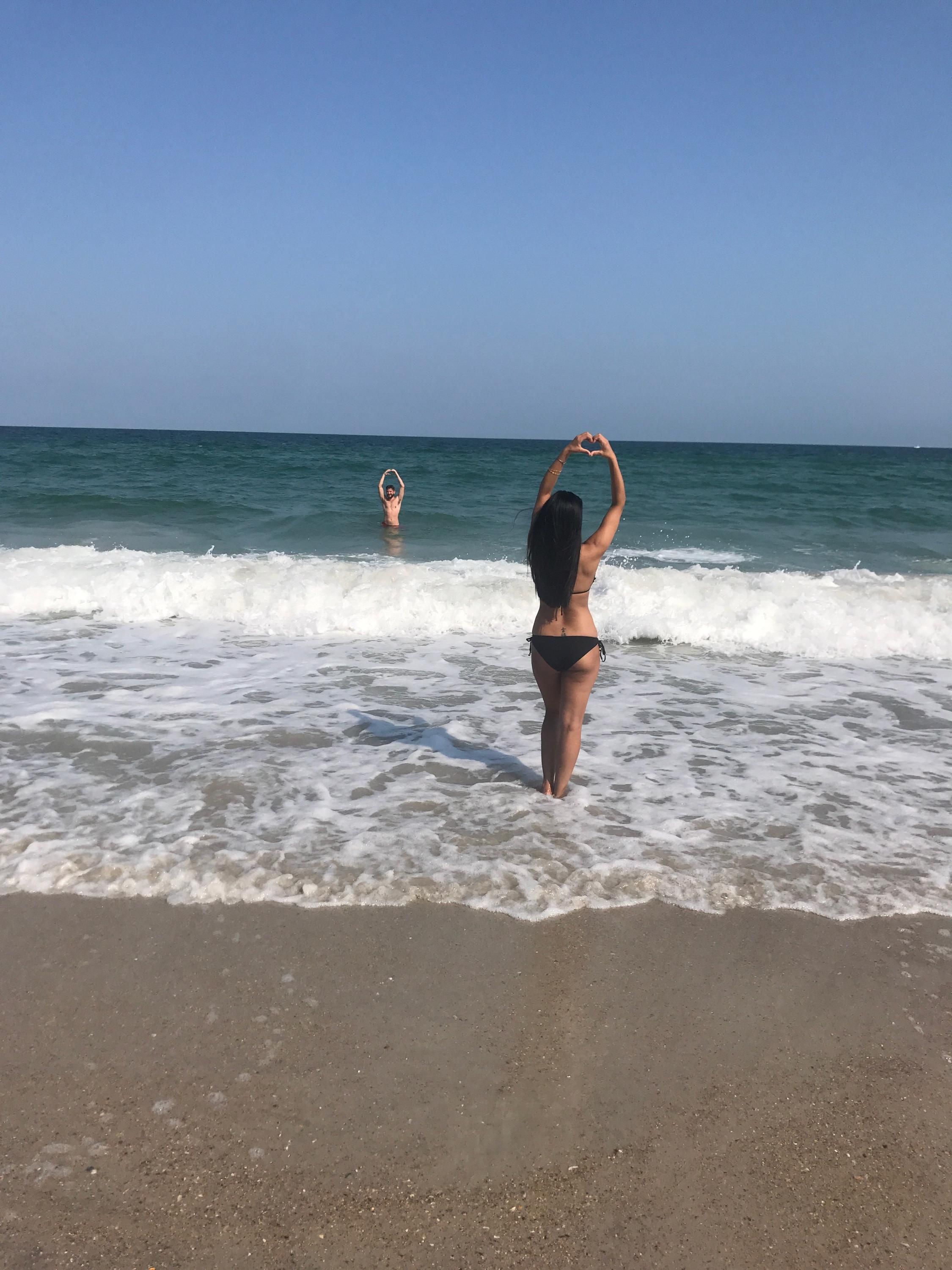 I photobombed a girl on the beach taking pictures, told them about it and had them send it to me.