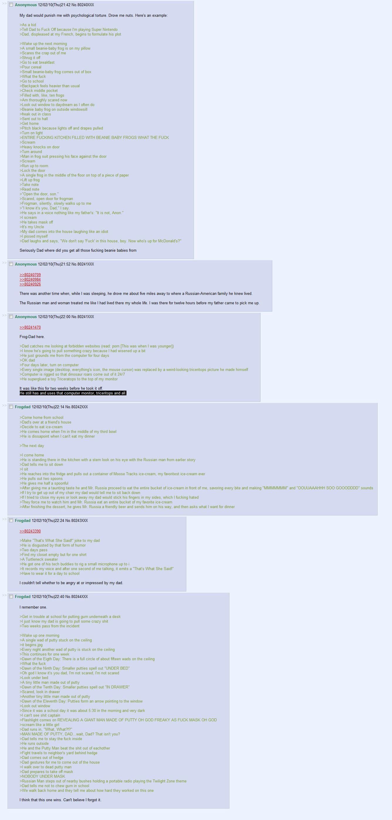 Anon's dad is a psychopath