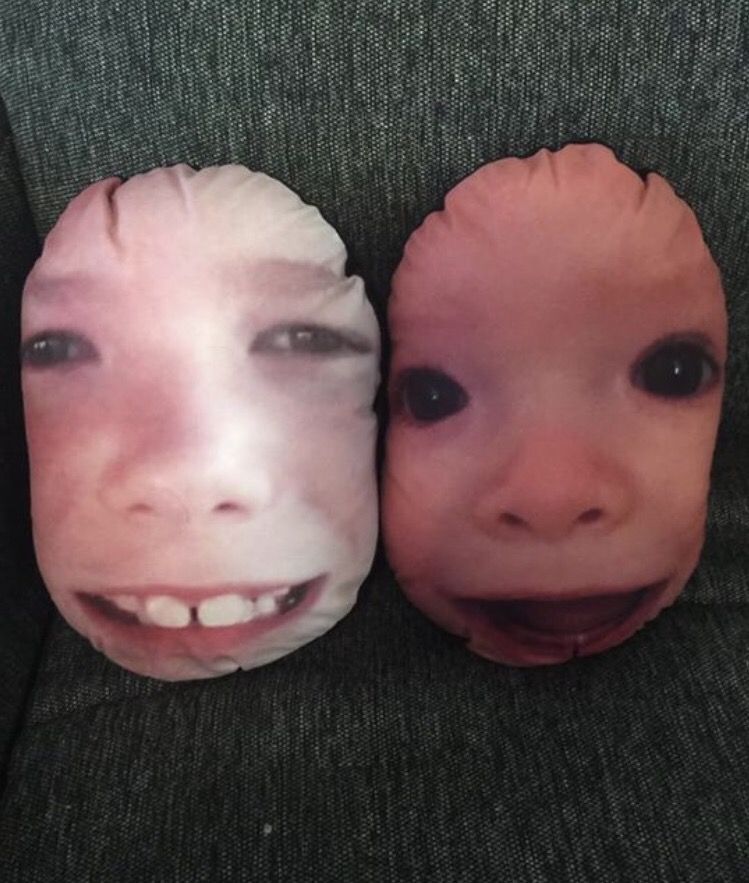My nephew's faces on pillows for a Mother Day gift was a great idea in theory