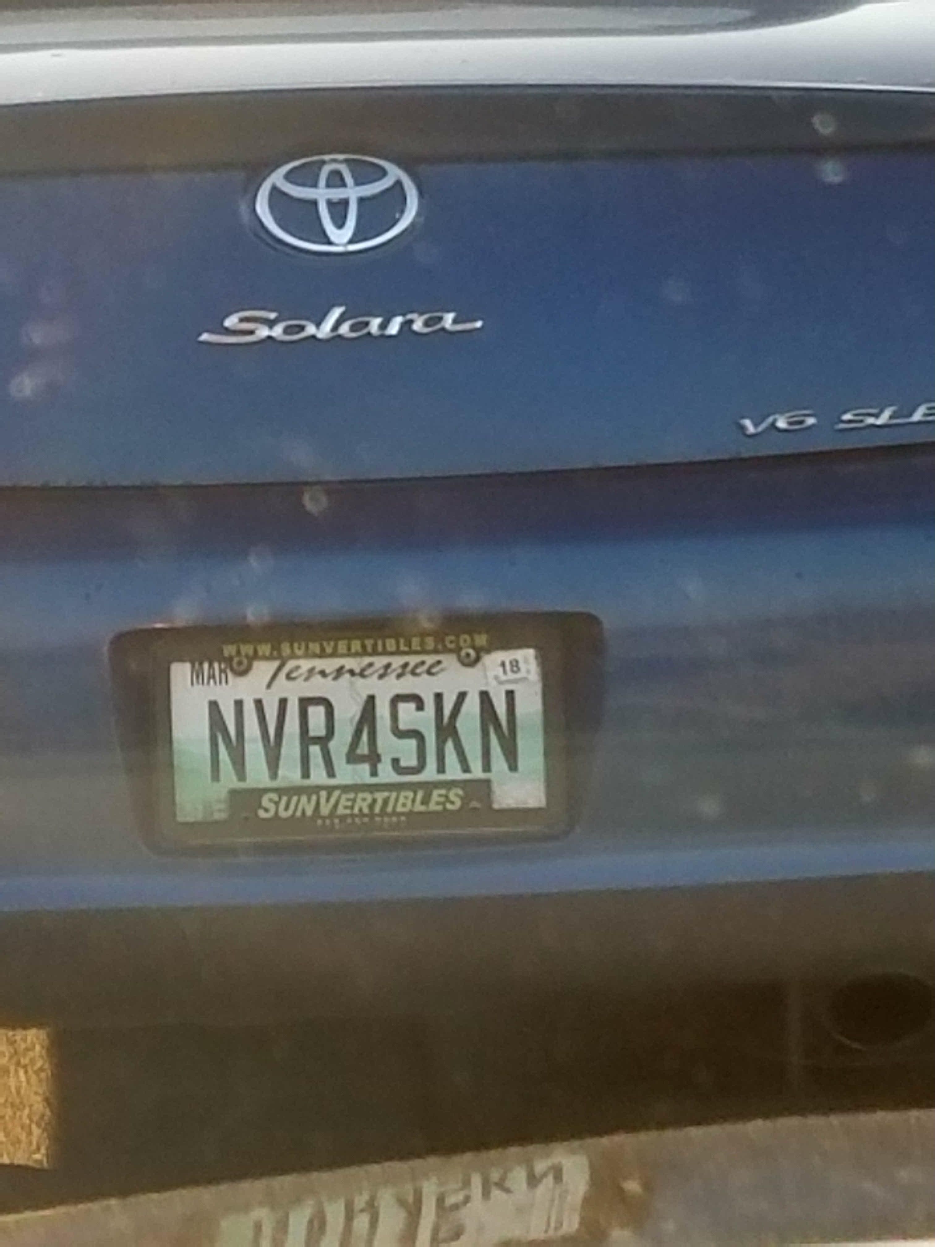 Saw this license plate and spent 5 minutes speculating on why the driver might be so staunchly pro-circumcision before eventually realizing this is probably meant to be "never forsaken."