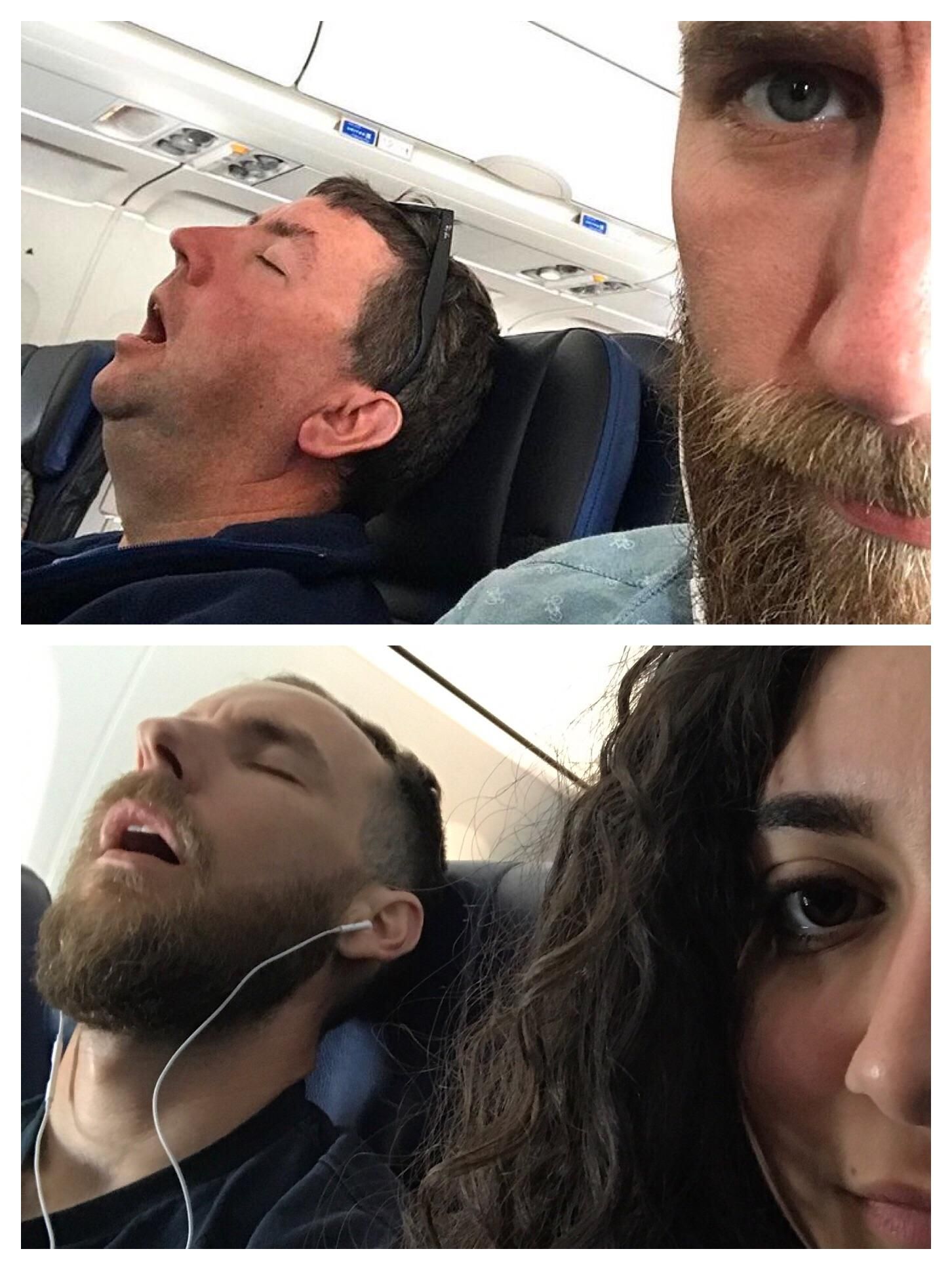 I had to sit next to an open mouth snorer on the way to San Diego. My girlfriend had to sit next to me as we left Las Vegas.