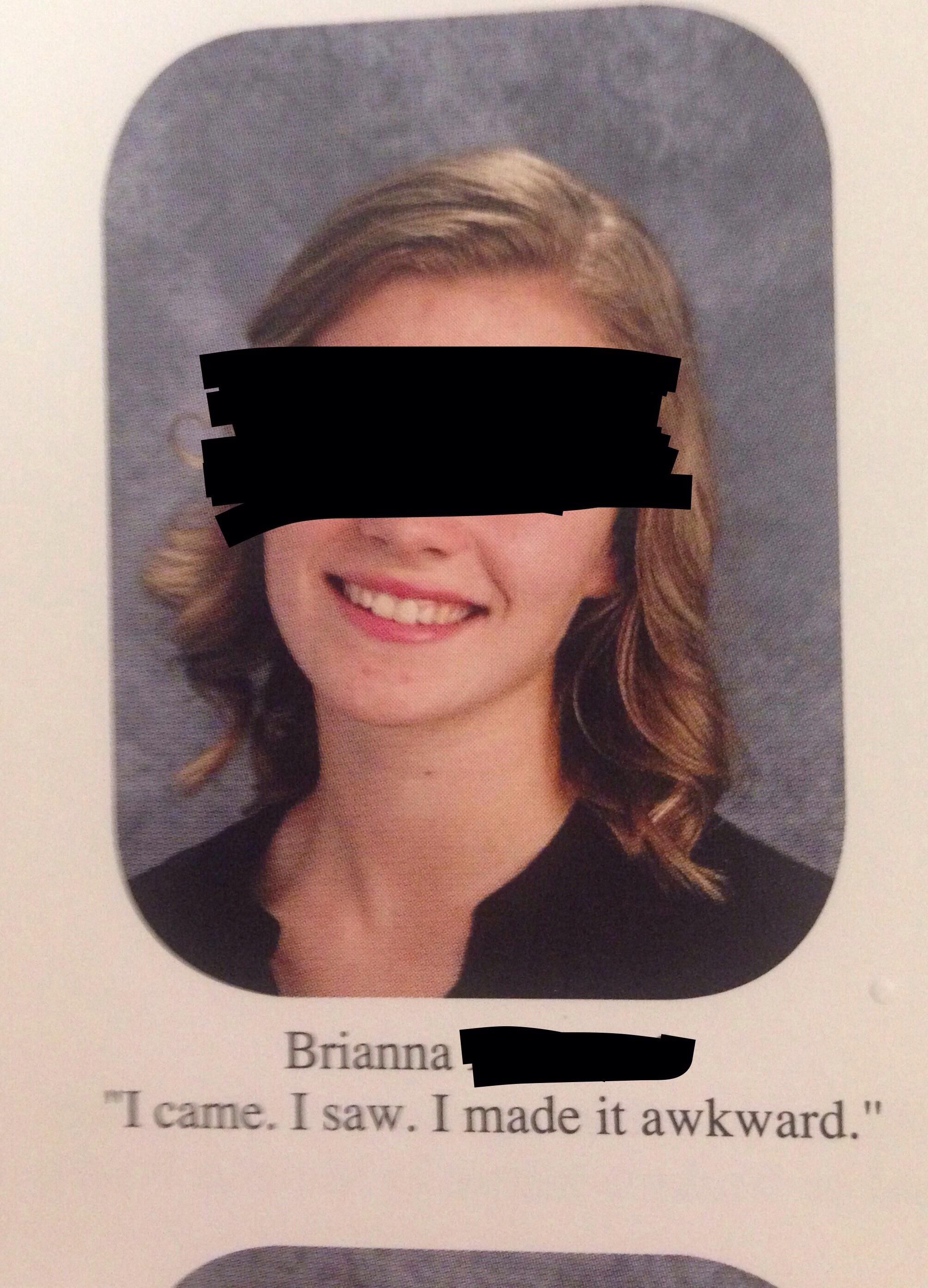 The school's mormon girl has an interesting yearbook quote...
