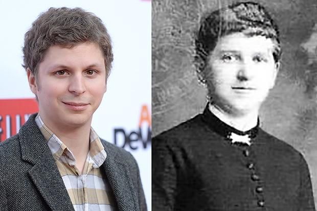 A side-by-side of Michael Cera and Hitler's mom