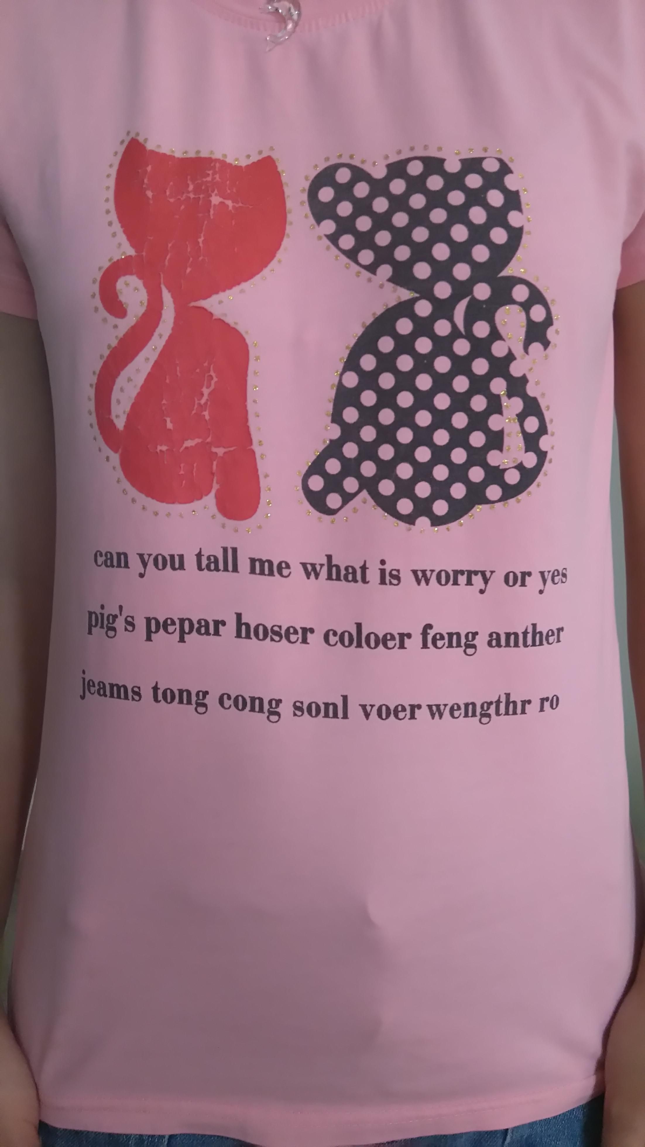 Here's a shirt my sister bought from an Asian store... It just gets worse as it goes.
