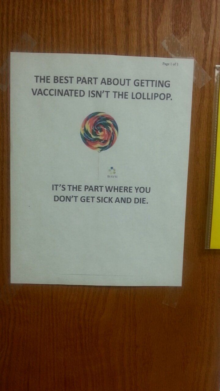 A sign at a doctors office.