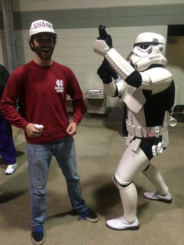 So I asked this storm trooper to aim at me for the picture