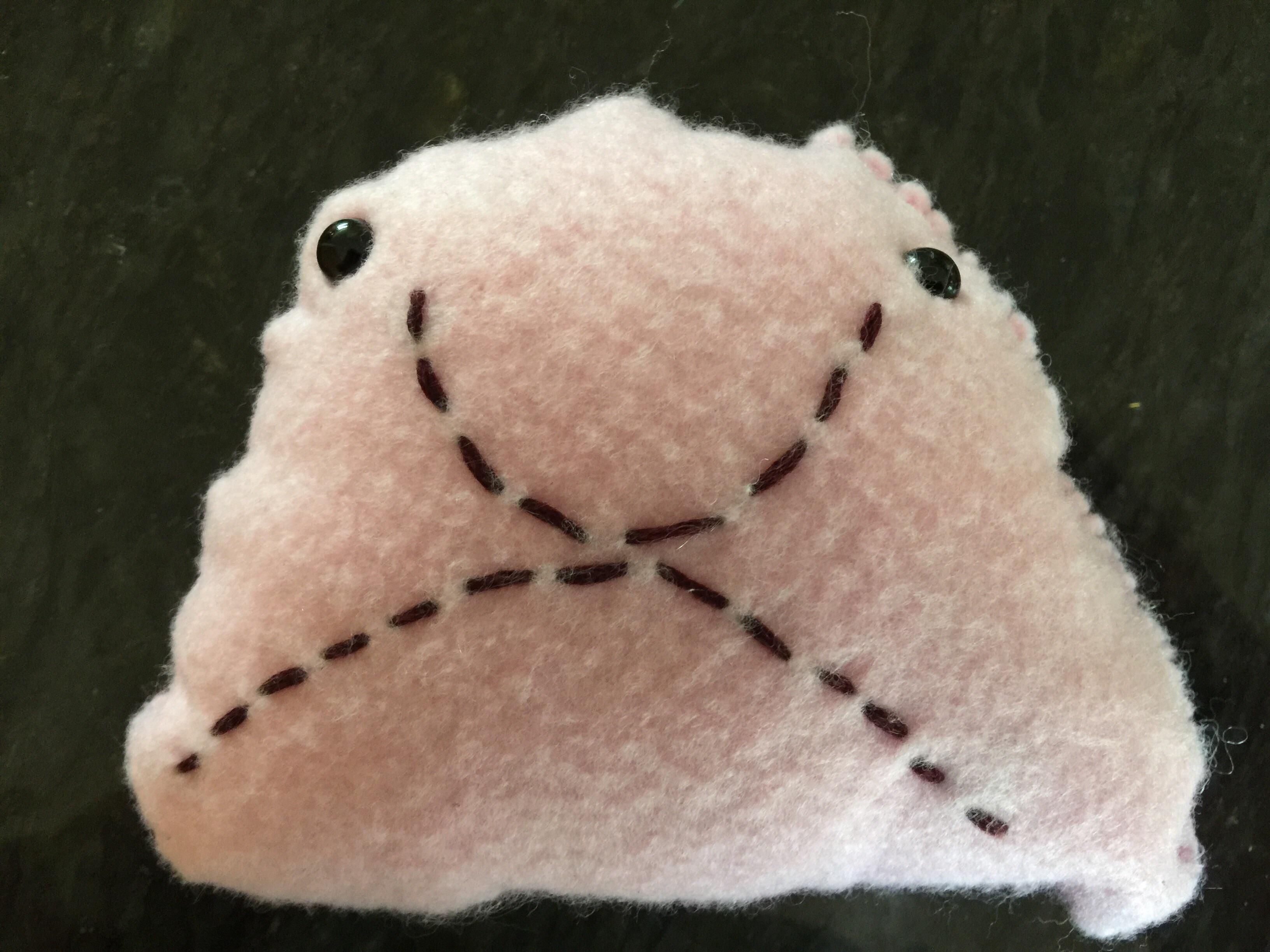 My kid made a blobfish as a school sewing project.