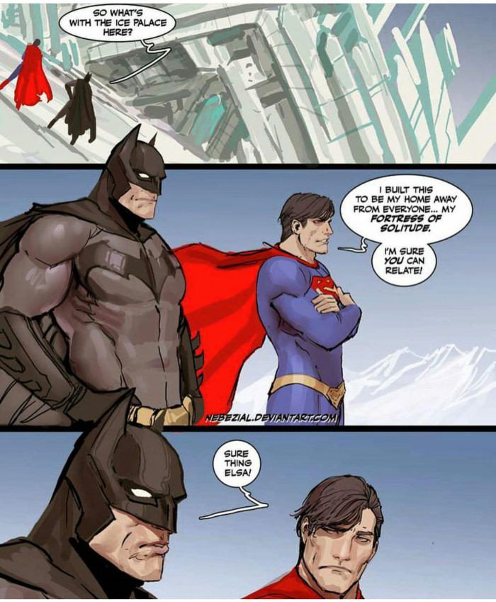 Batman and Superman were hanging out, one fine day