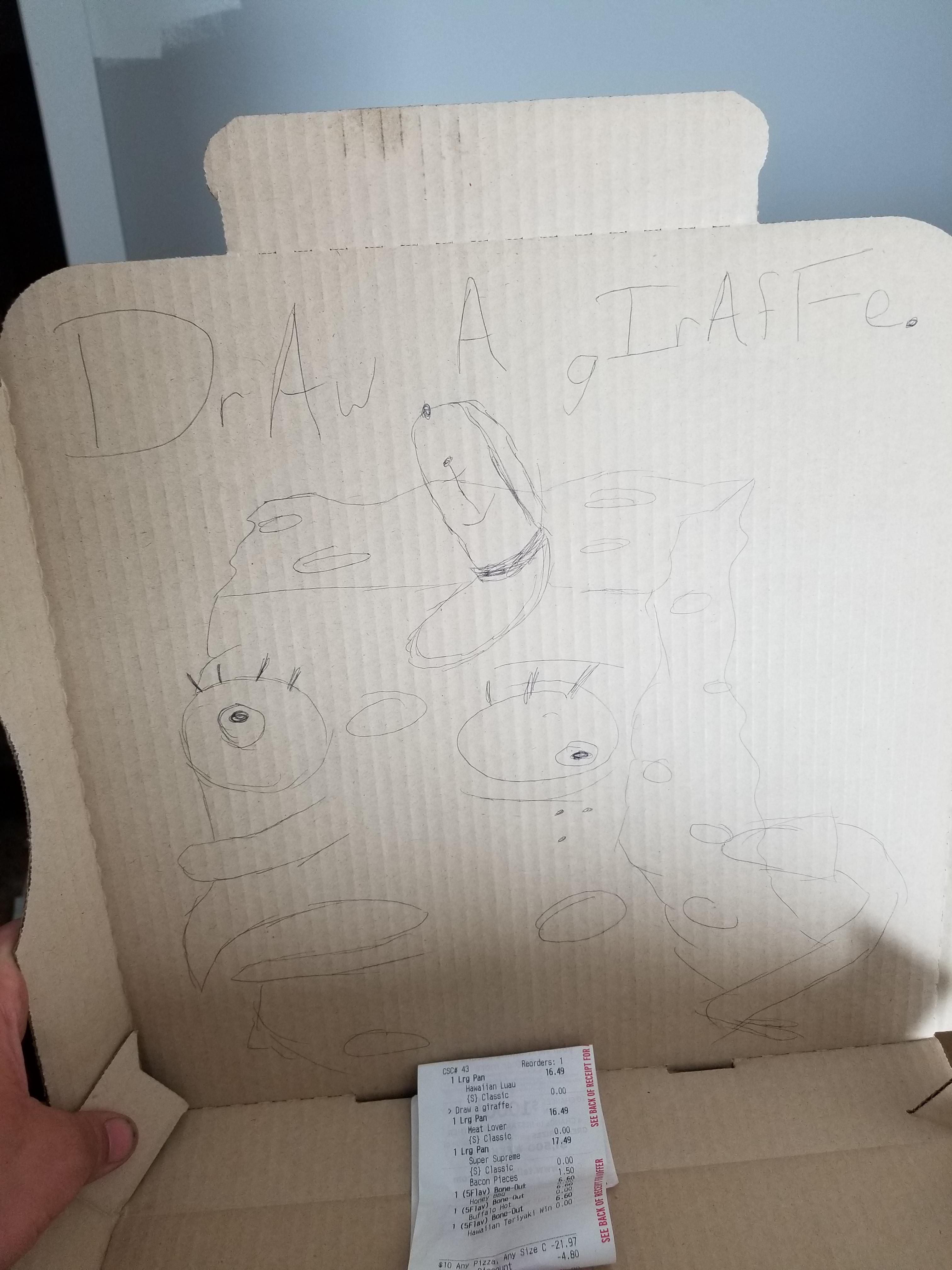 I ordered pizza and asked for a giraffe, but got a meme.