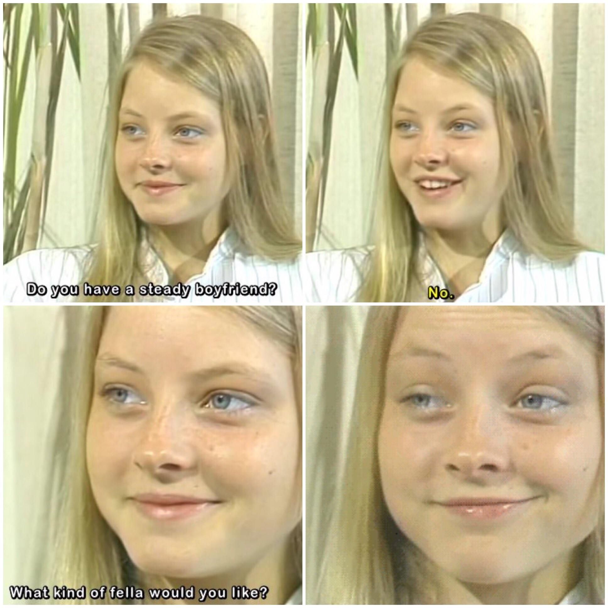 Jodi Foster being asked about boys in 1979