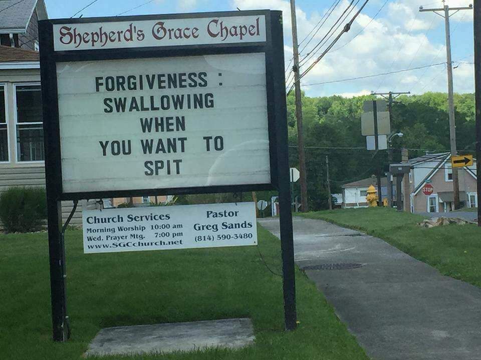 This sign at a local church is... special
