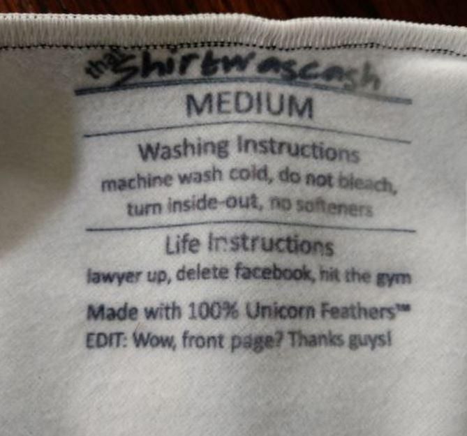 This Hoodie’s Tag Has Life Instructions and more