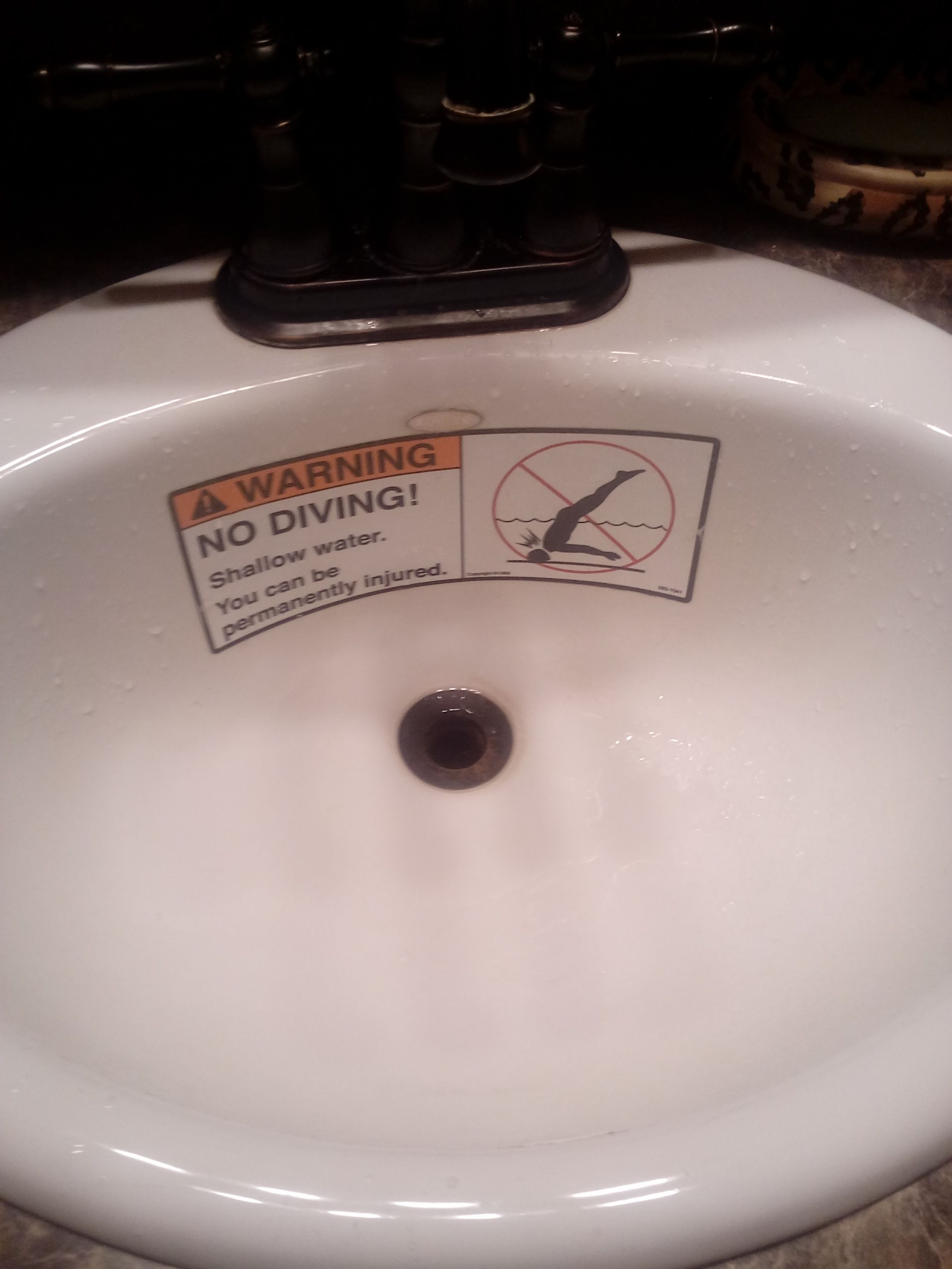 I was at a buddies house, and I needed to go to the bathroom. I found this in his sink.