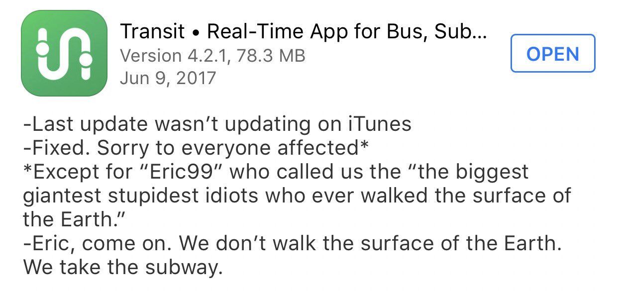 Transit App is savage