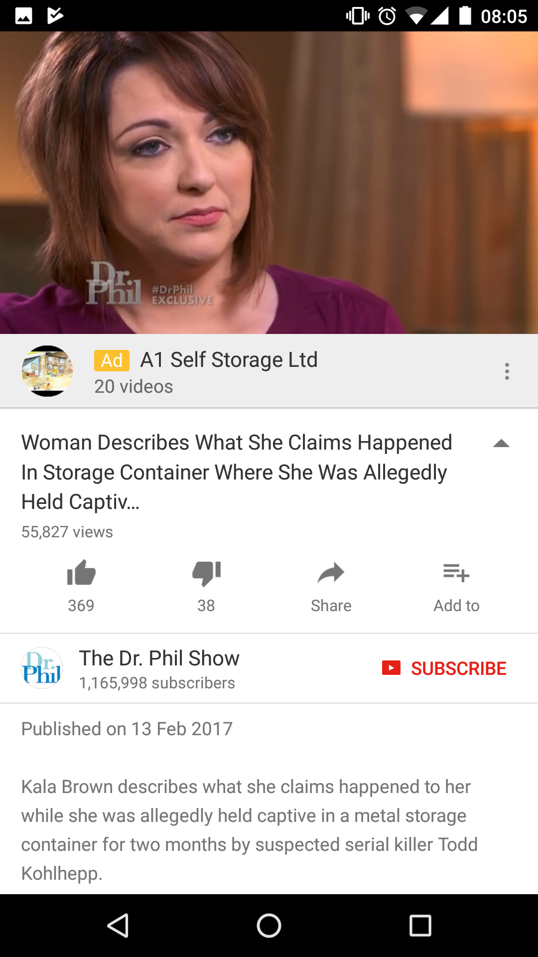 Probably not the most appropriate ad for the video