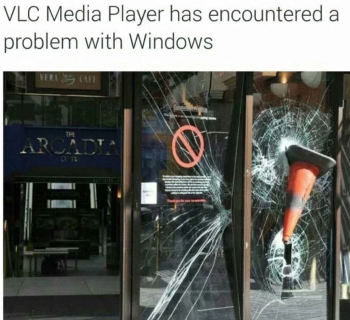 VLC Media Player has encountered a problem with Windows