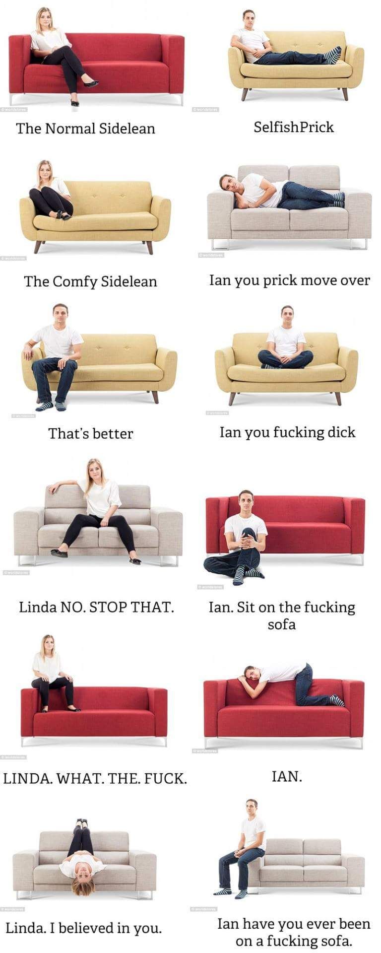 How to sit on a couch