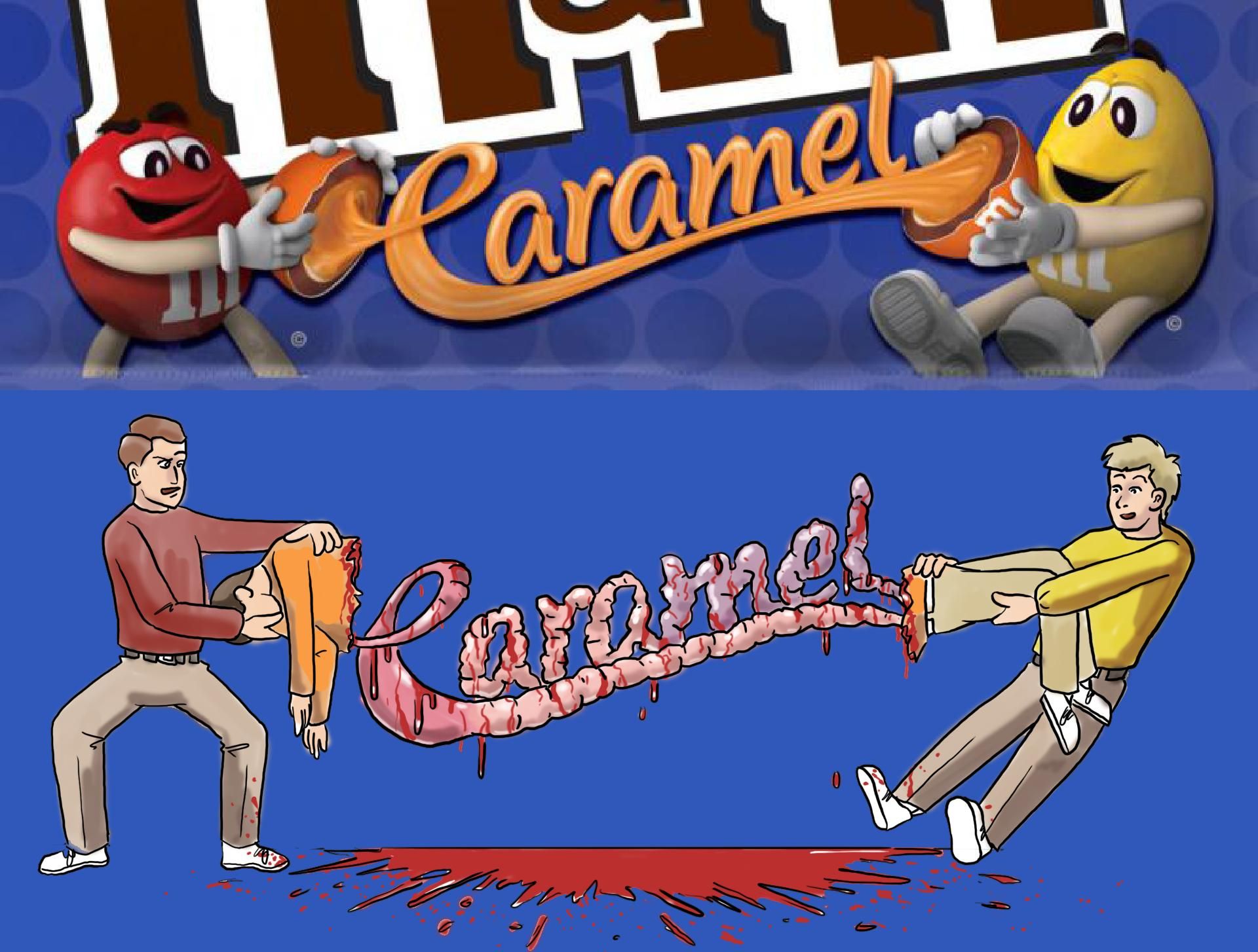 What the M&M's Caramel logo basically is