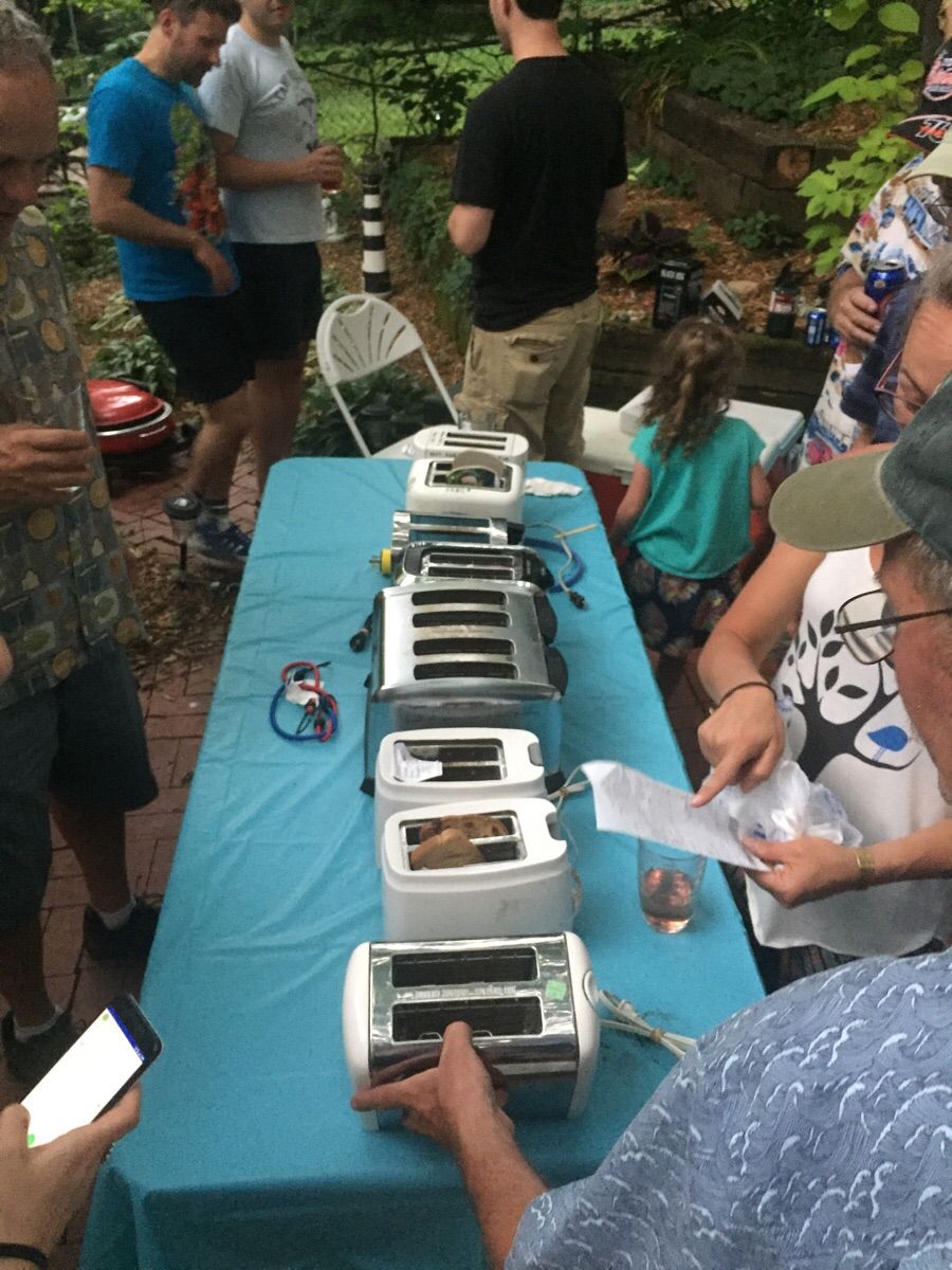 Girlfriends uncle is getting married. It's his 3rd marriage, and his family all bought themselves new toasters and gave the newlyweds all their old toasters.