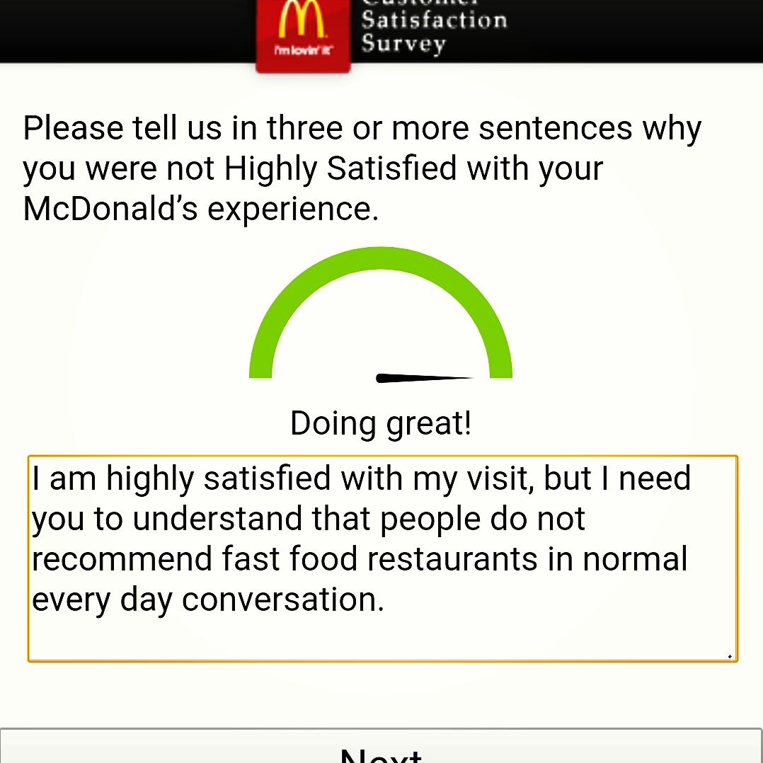 McDonald's Wanted to Know why I Wouldn't Recommend Them