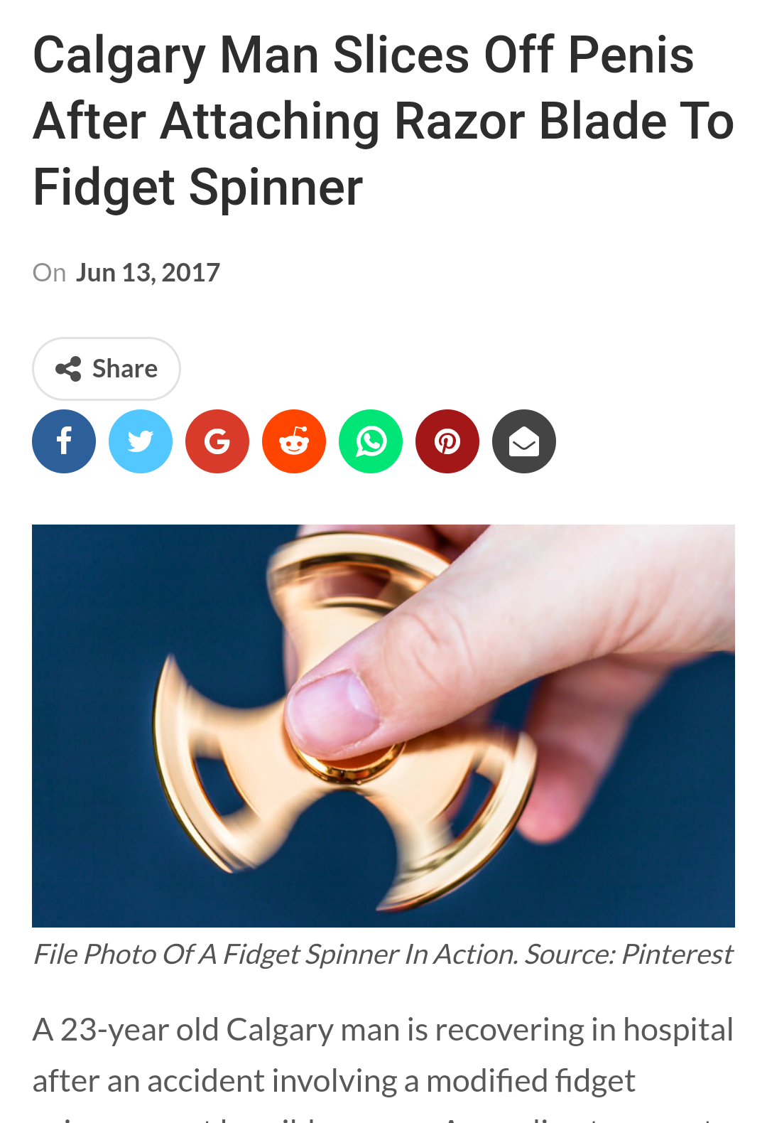 file photo of a fidget spinner in action, slicing off a penis