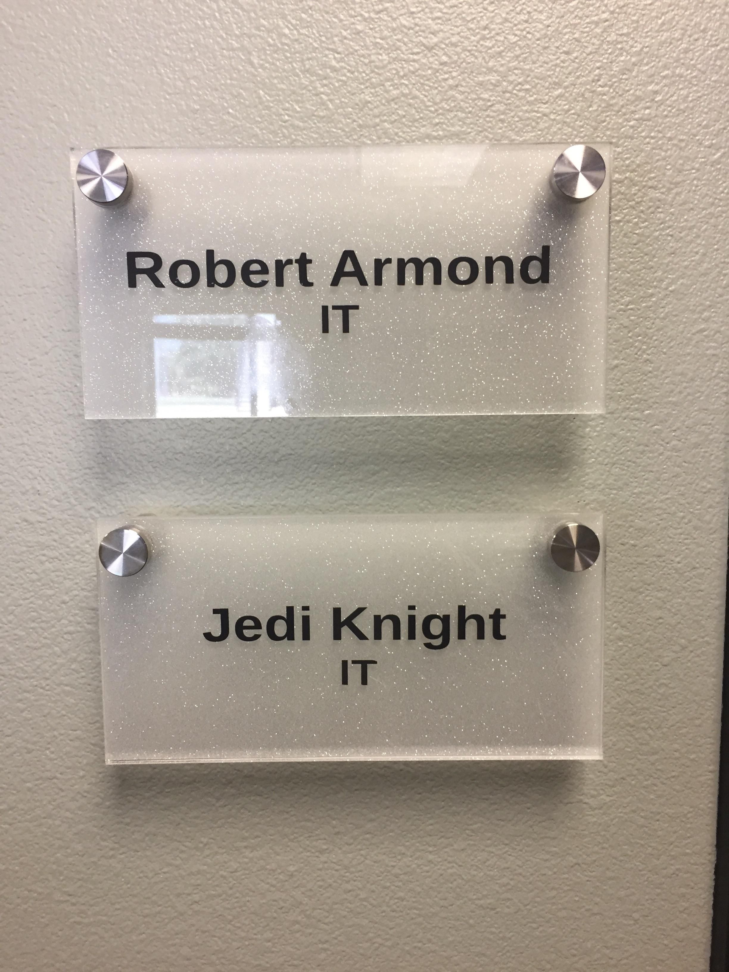 Our IT guys name is Jedediah Knight. This is what he goes by.