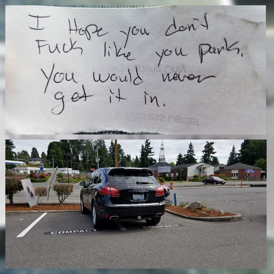 Left this douche a note the other day.