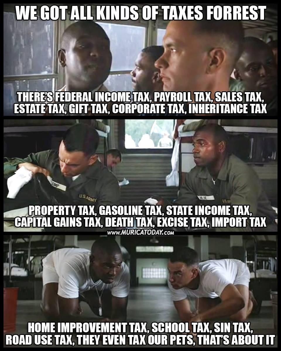 Bubba tells Forest about taxes