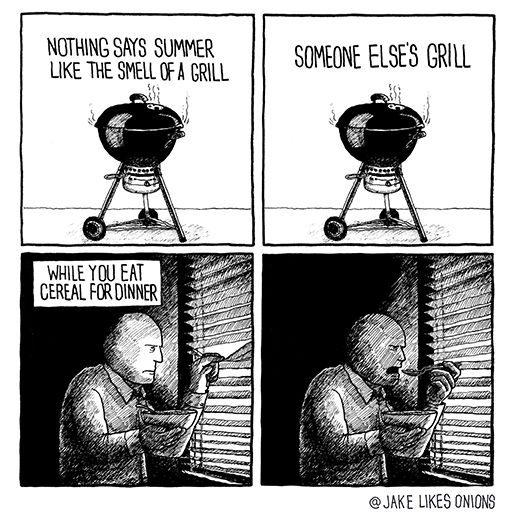 the smell of a grill