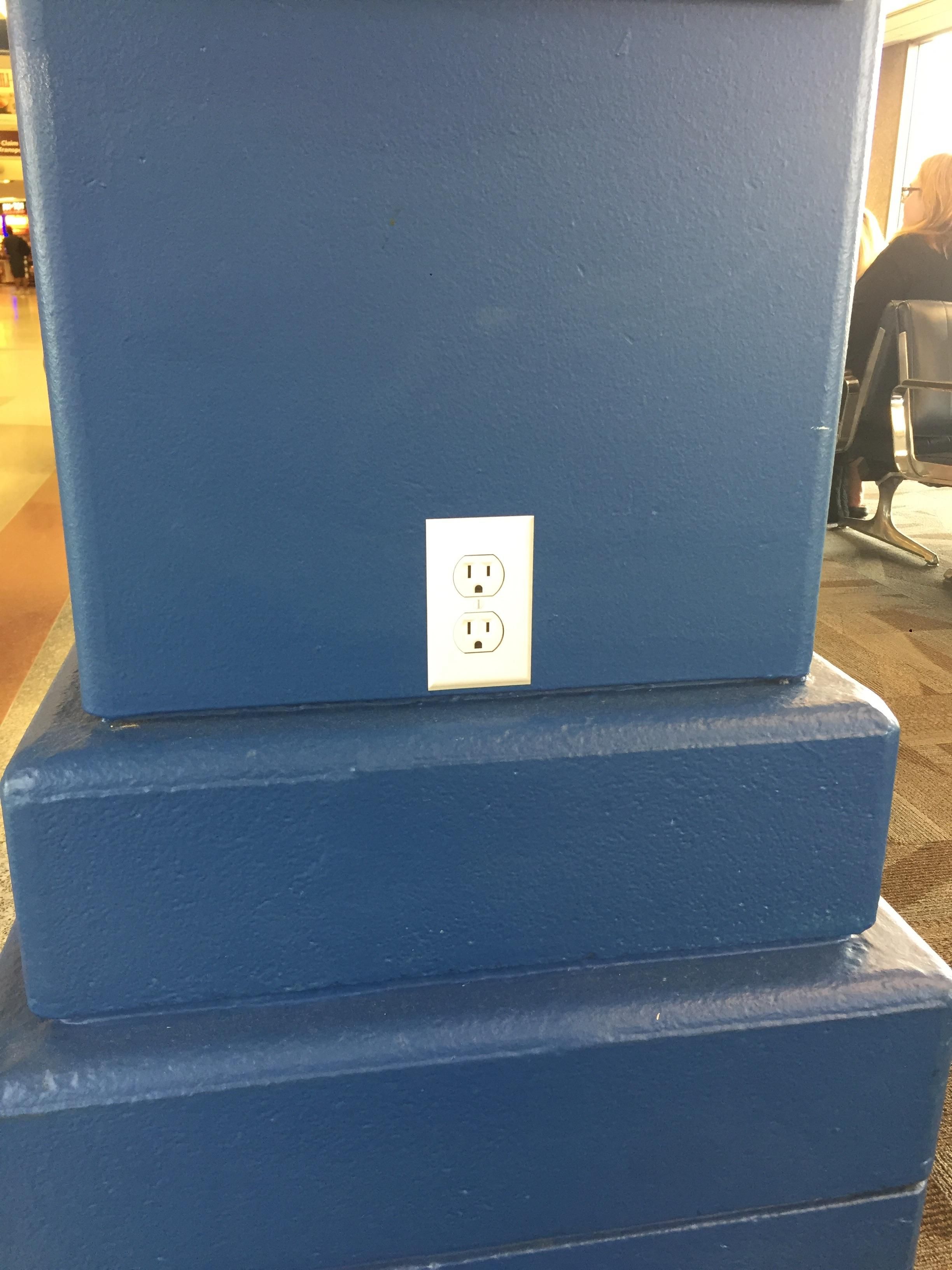 Outlet sticker at Cleveland Airport. I have watched 5 people in the past 30 minutes try to use it...