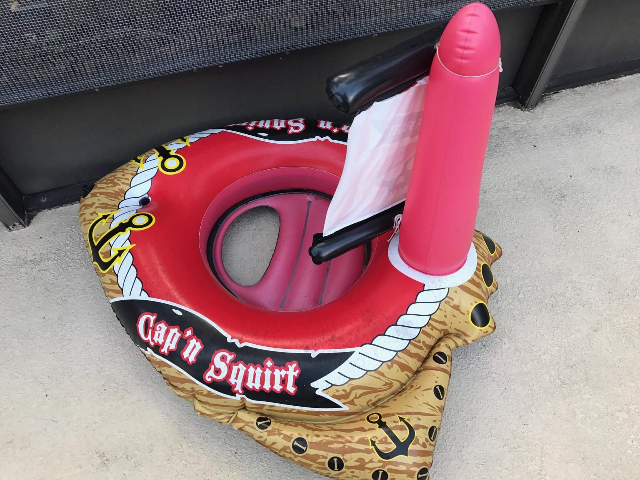 Uh, kids, I'd prefer you not ride on Cap'n Squirt