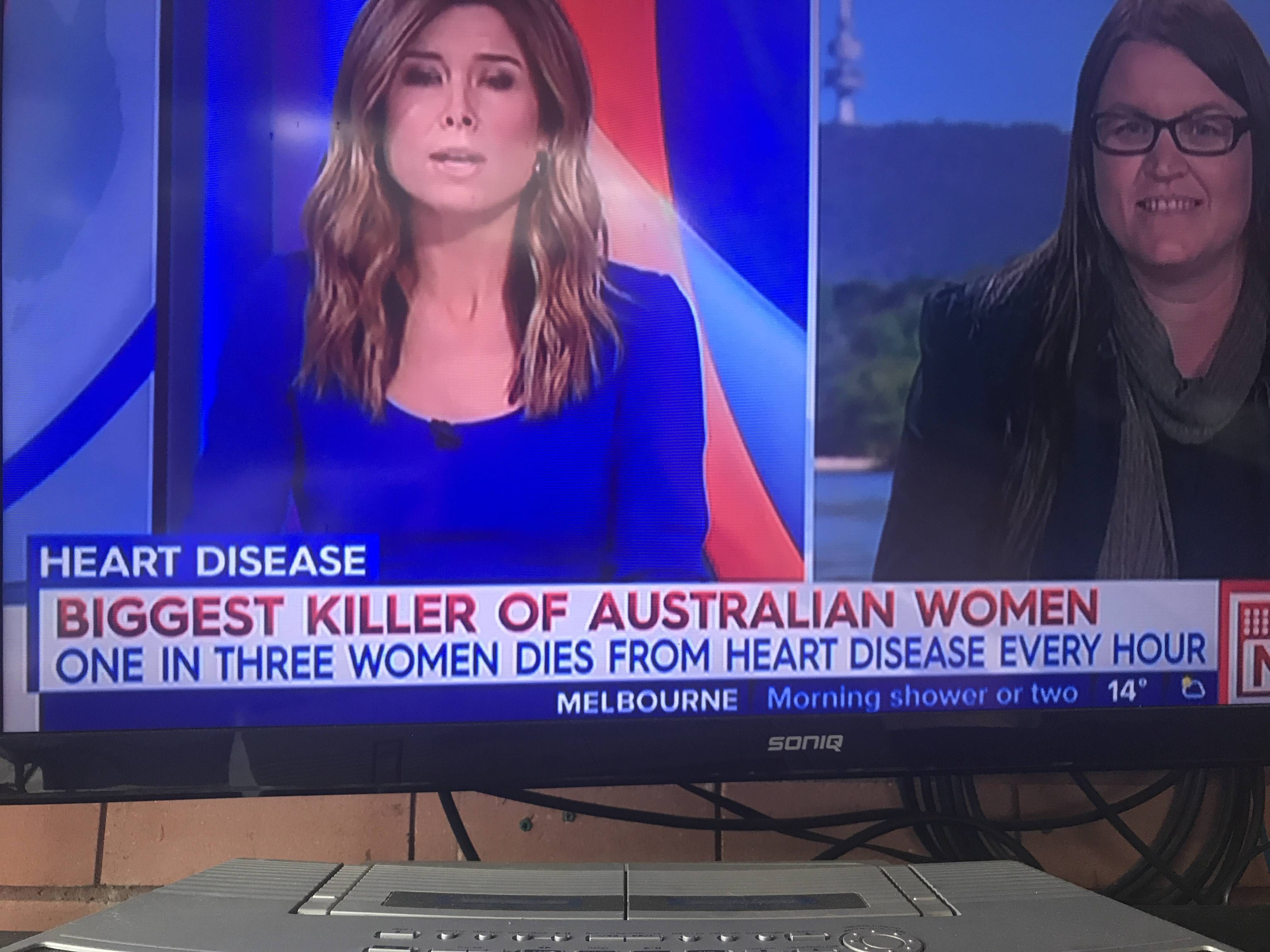 According to 9News, four million women die every hour from heart disease in Australia...
