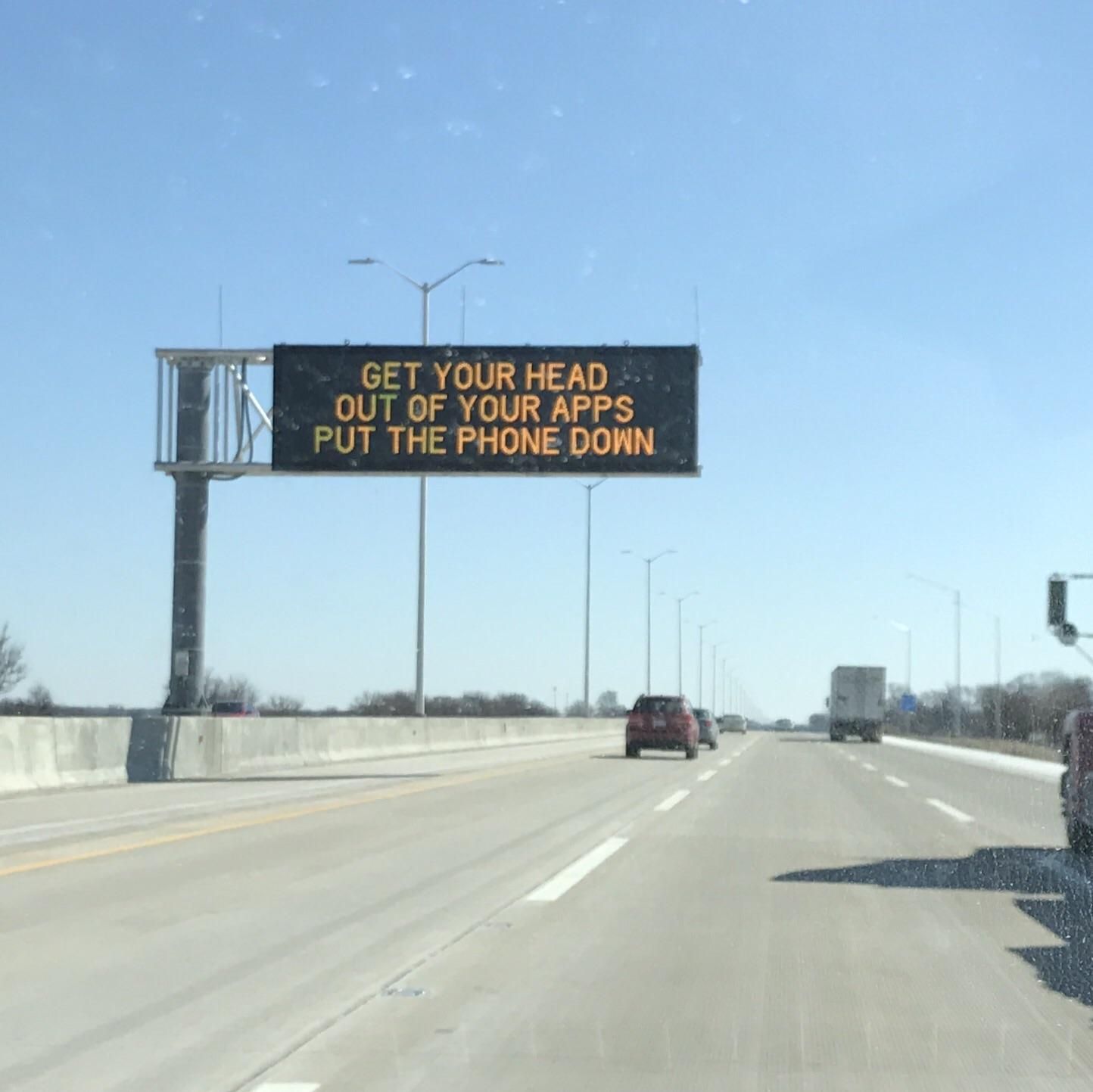 I see your edgy distracted driving signs from Tulsa, and I raise you Chicago