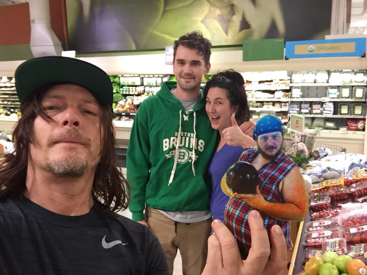 Saw Norman Reedus at Publix, he was holding an avocado. Instead, we photoshopped one of our friends.