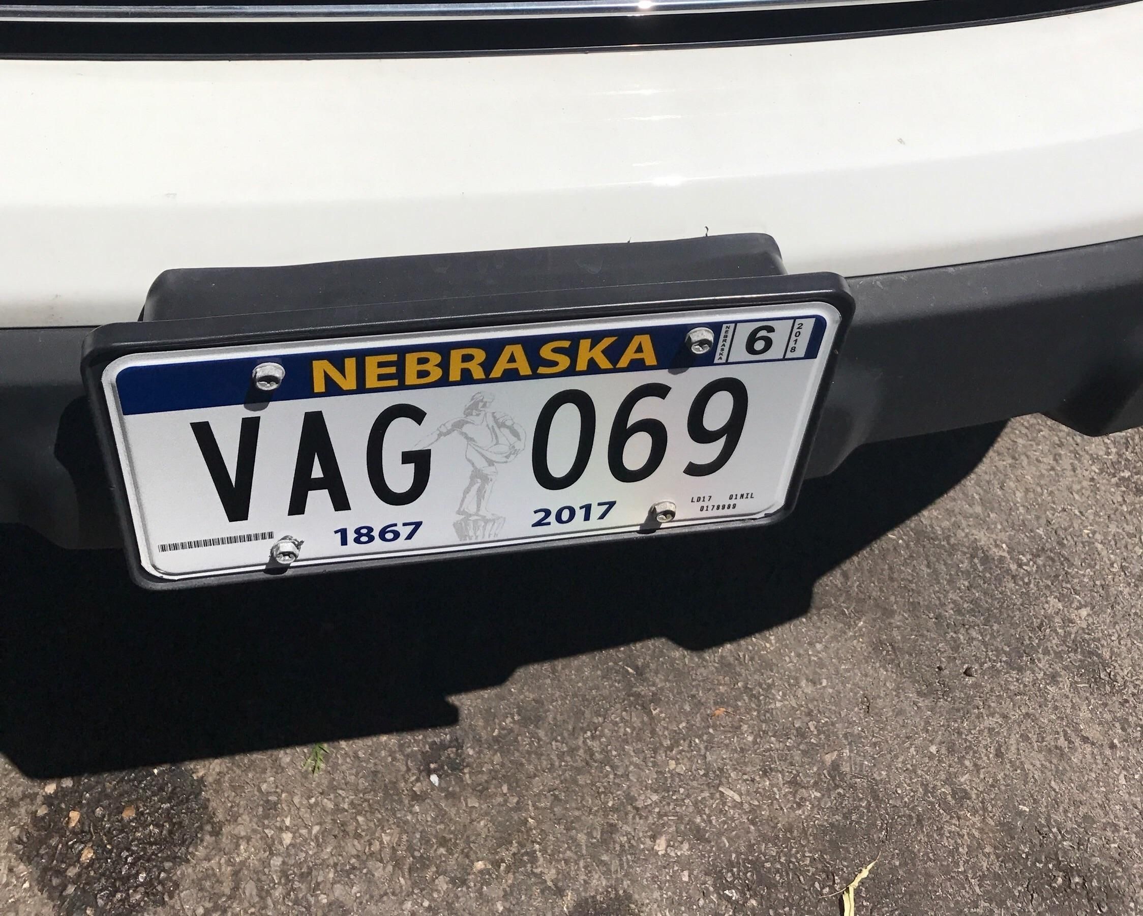 My friend's sister-in-law received her new license plates this week. Here is what the DMV sent her...