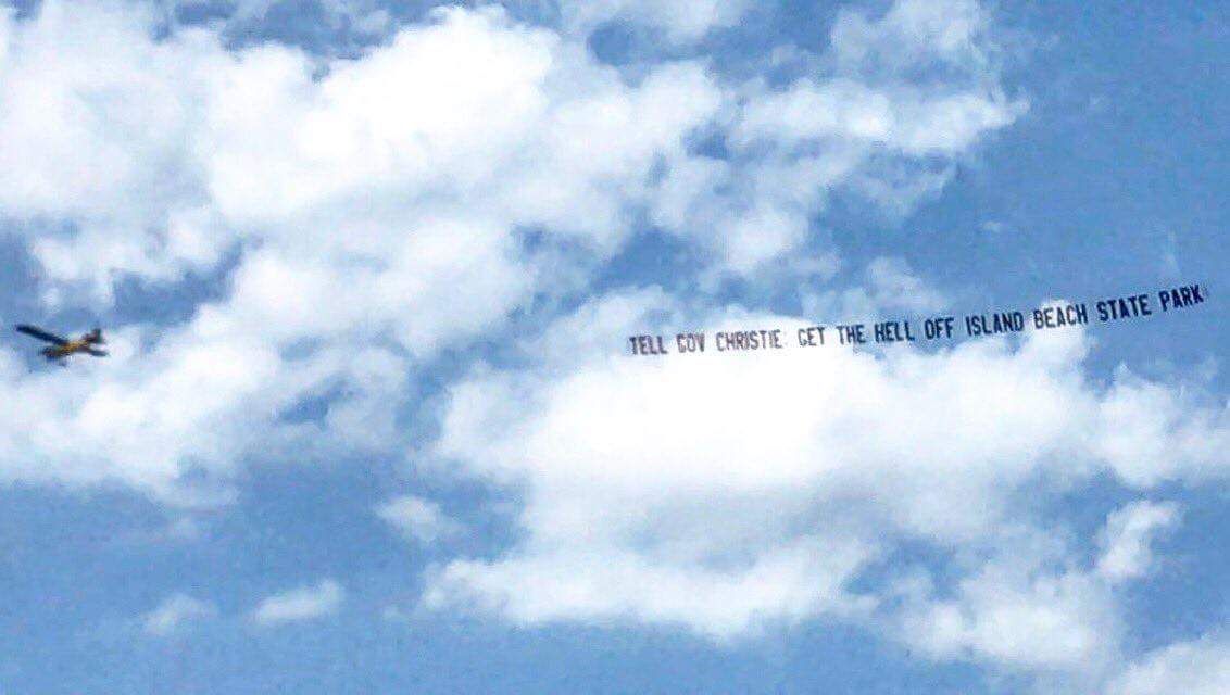 Banner plane that flew over the beach in South Jersey today. There was applause