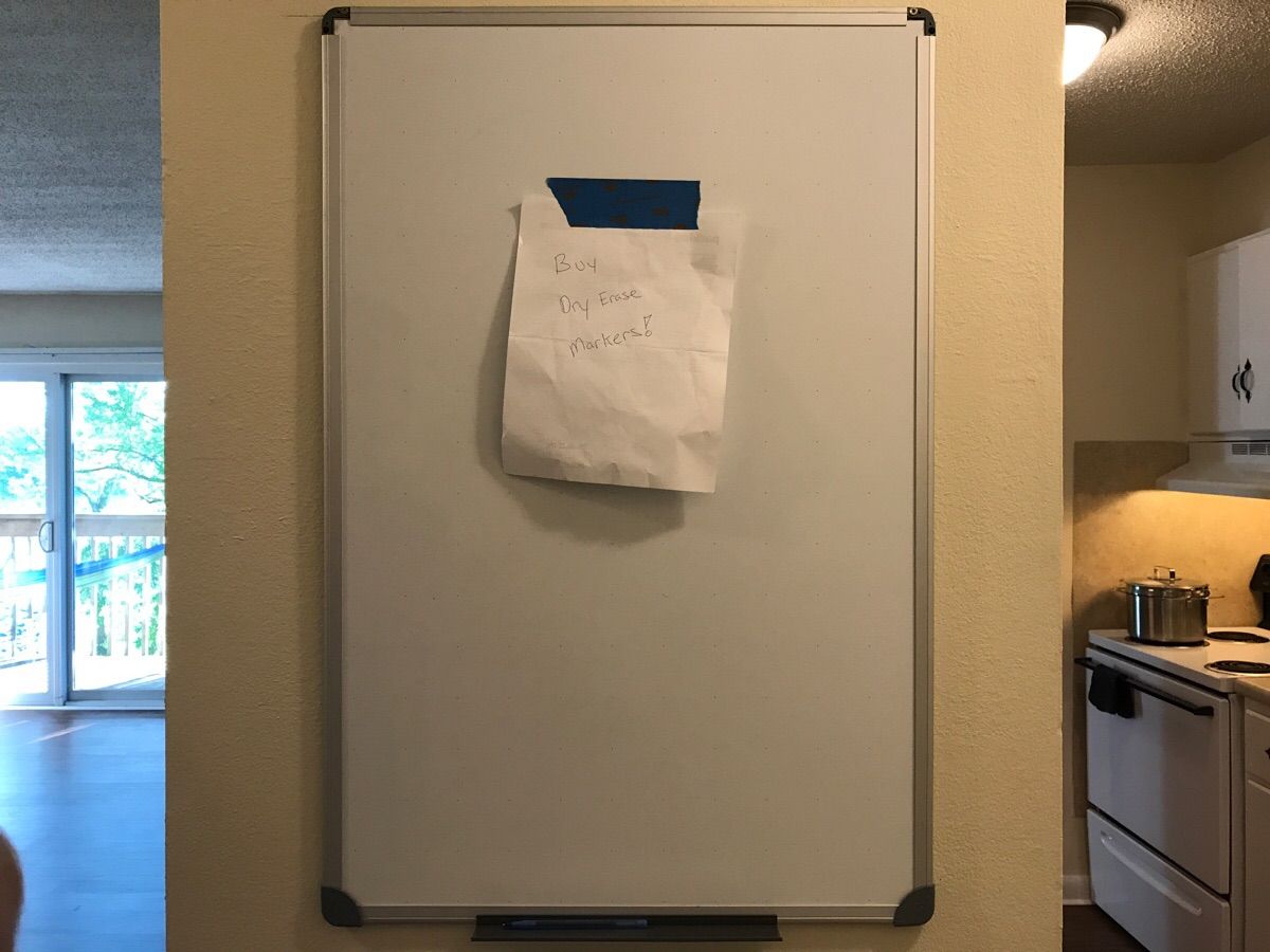 I bought a white board to keep track of my daily tasks. It's going well...