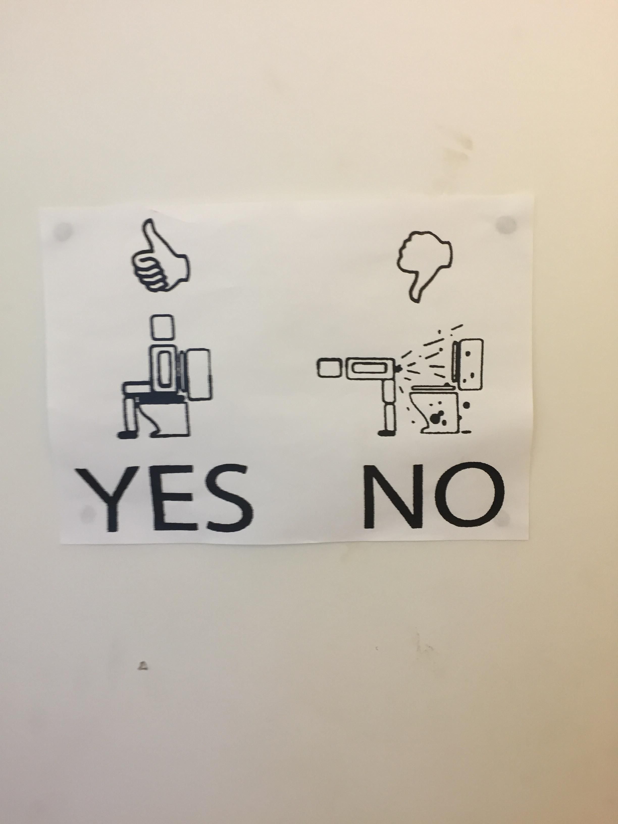 This sign in the toilet area of the construction site I'm working at.