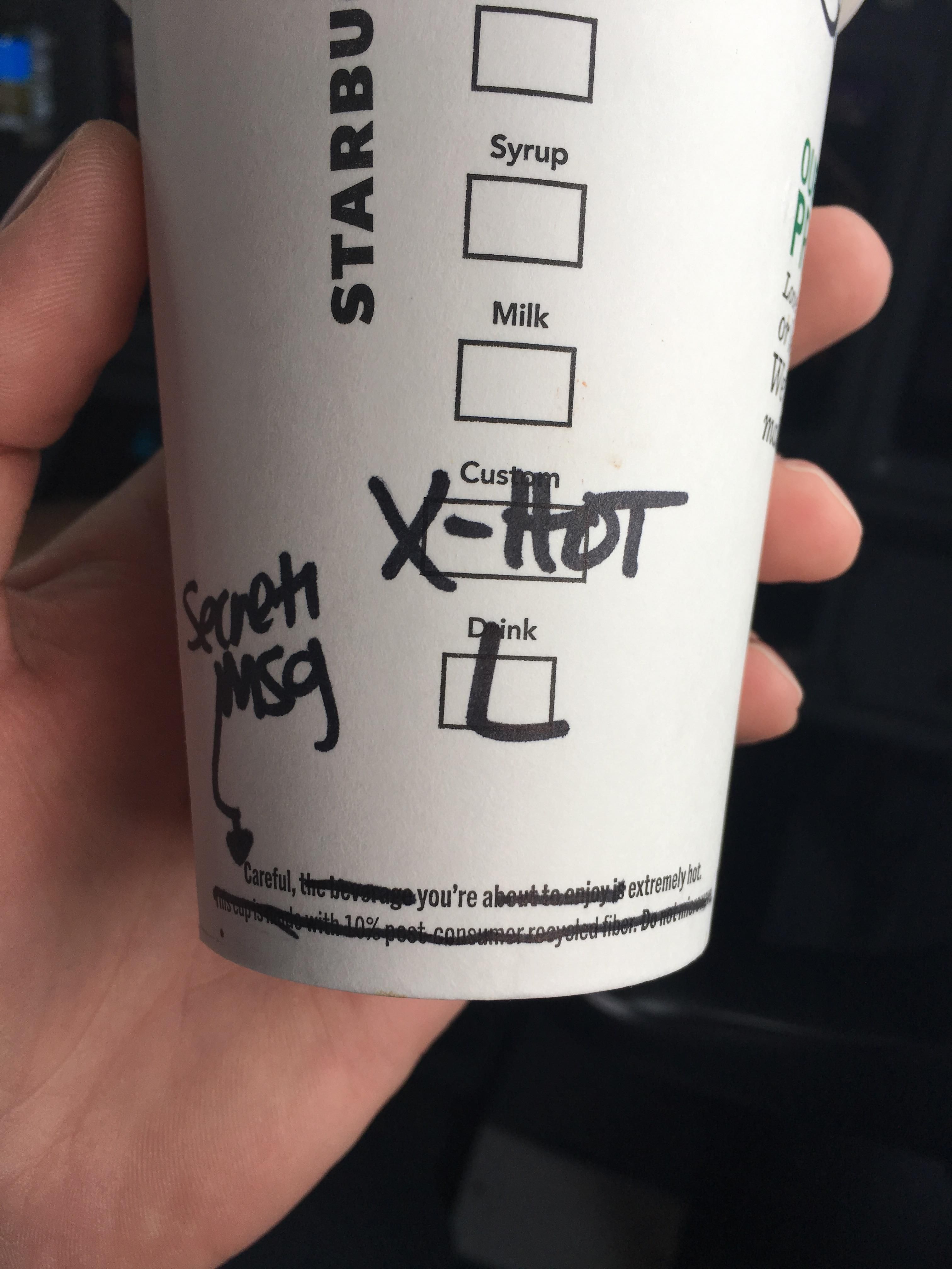 My Starbucks server left me a secret message <3