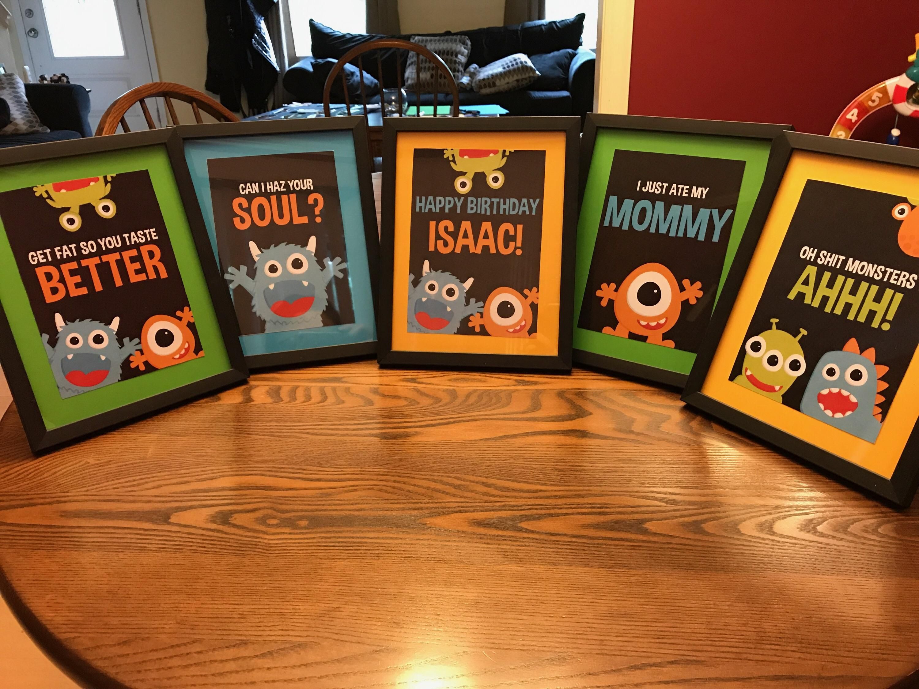 My wife put me in charge of making signs for my sons first birthday party.