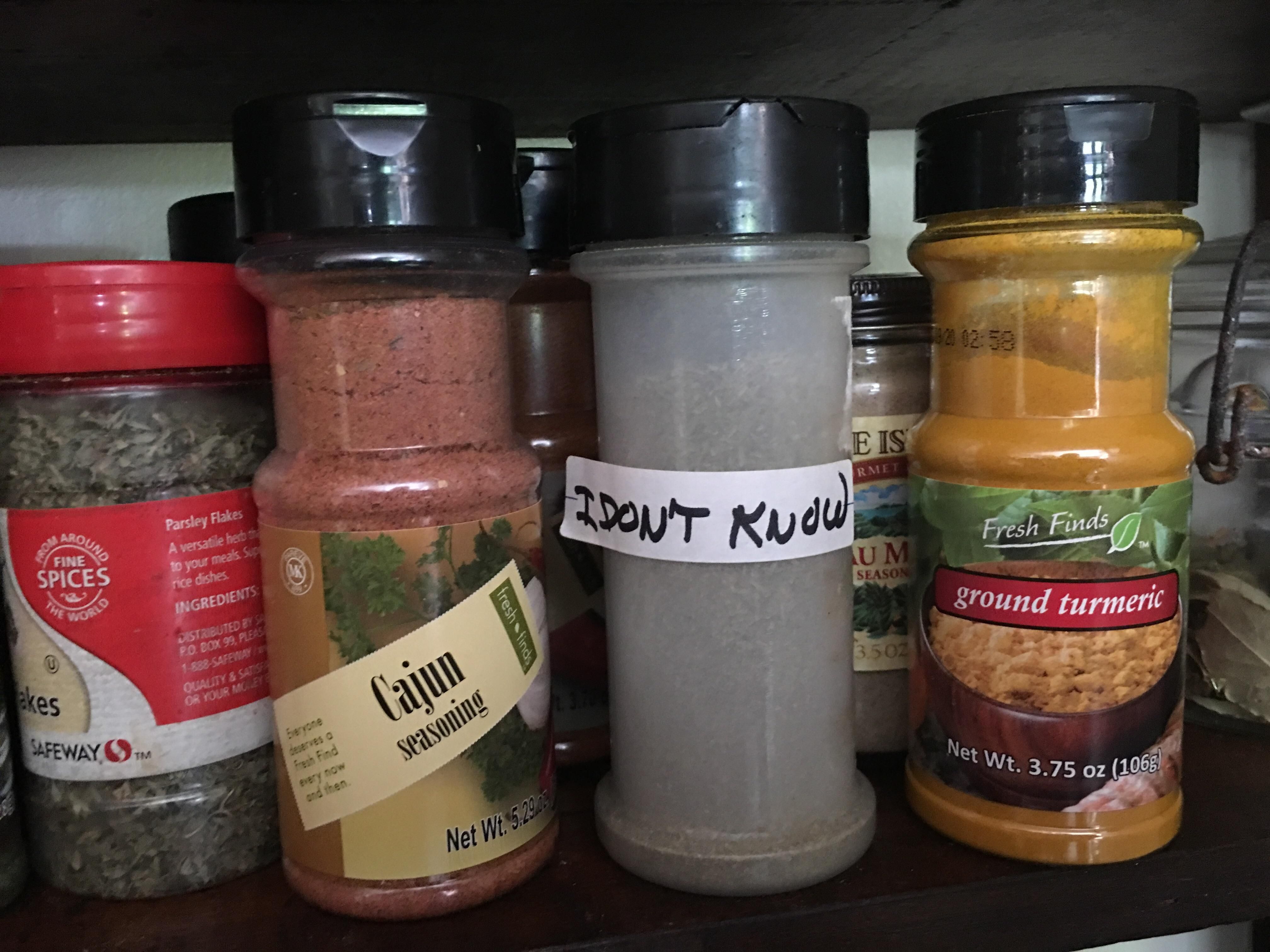 Found this in my dad's spice rack: he's a child of the Depression and can't waste anything, even if he doesn't know what it is.