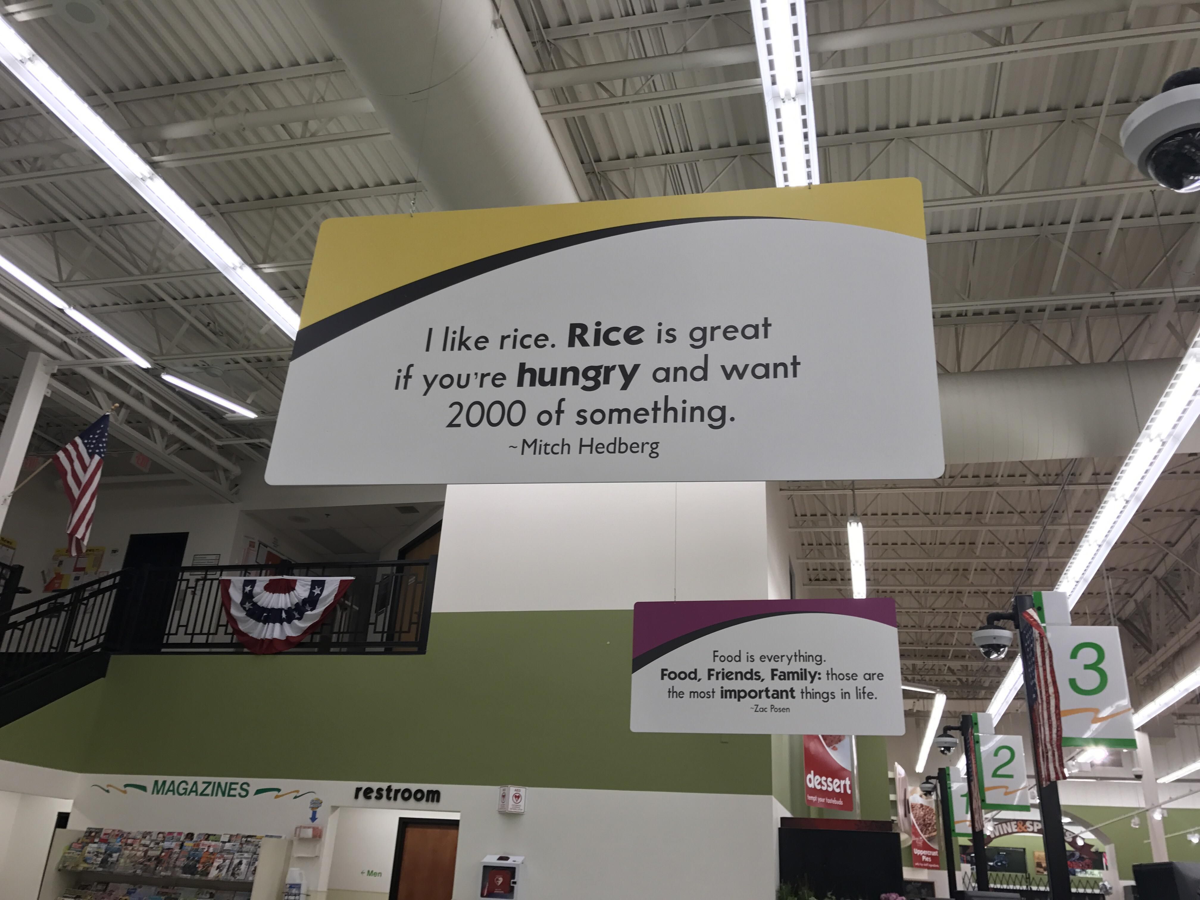 Good to see Mitch Hedberg getting props at our local grocery store.