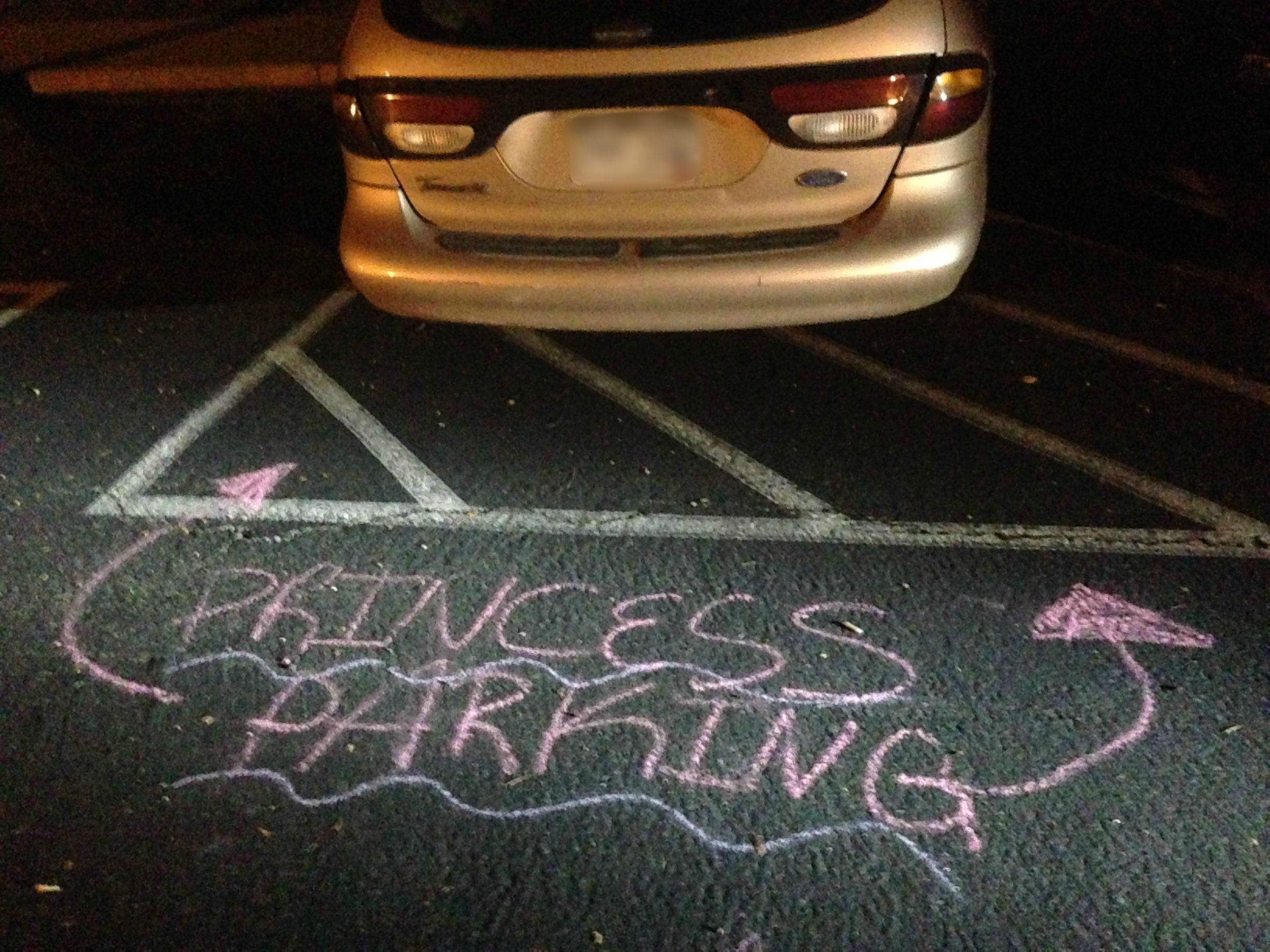 My friend parked like a d-bag. The neighbor kids left him a message.