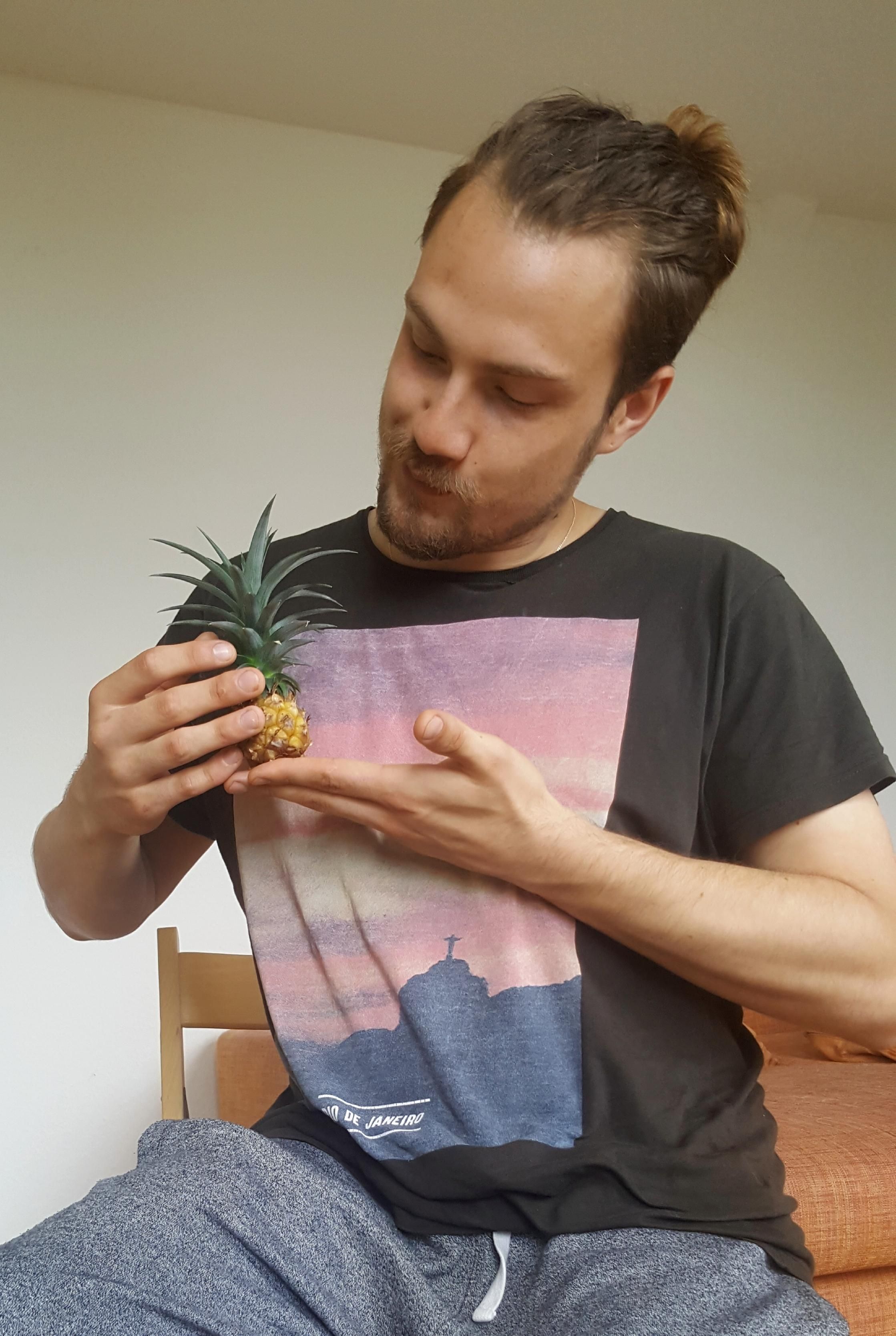 I too tried to grow my own pineapple, but unfortunately my dad skill isn't high enough yet.